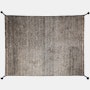 Grid Handknotted Wool Rug - White_Black, 5.7 x 7.9