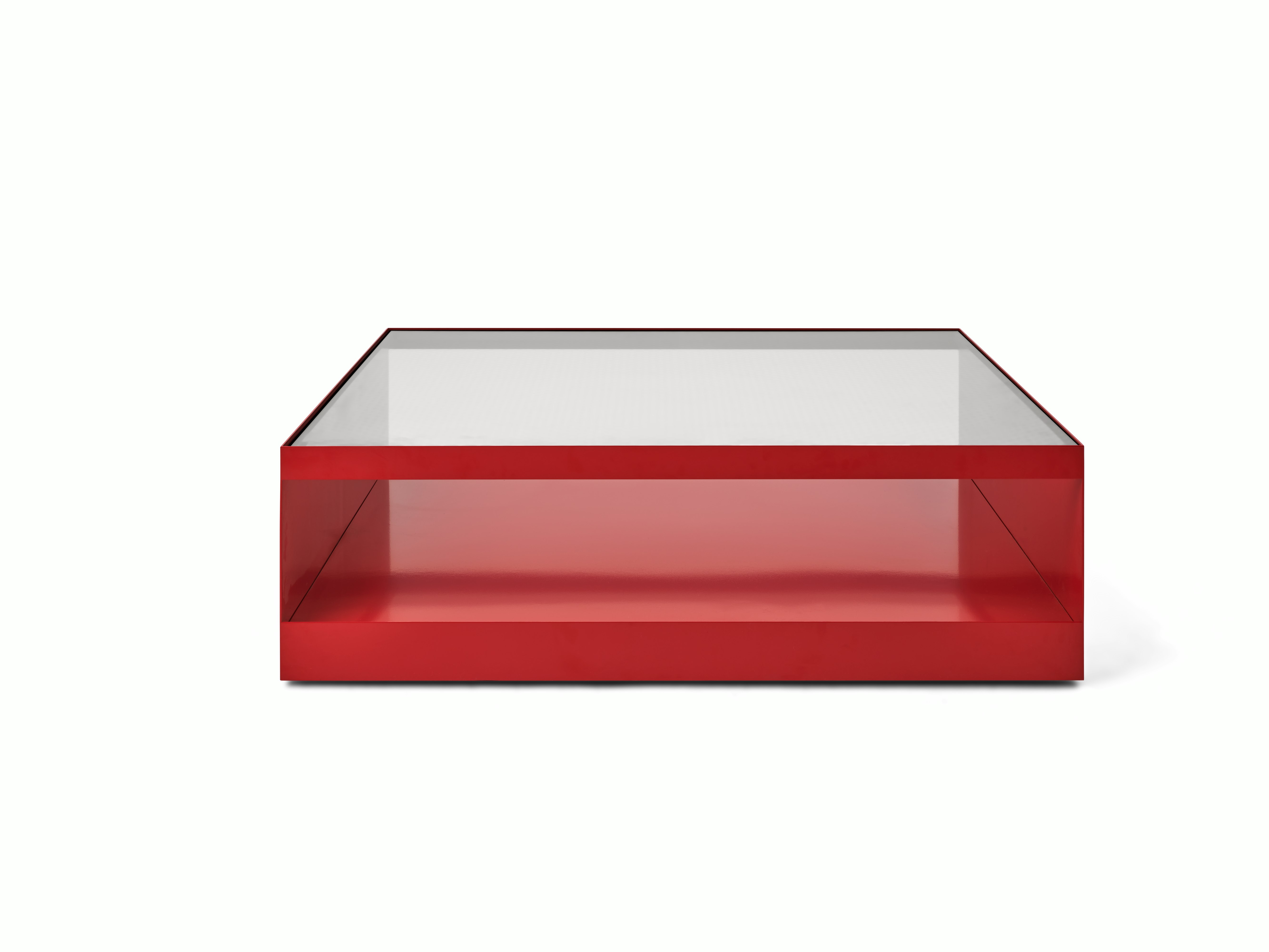 D Urso Occasional Tables - large, crimson, clear glass