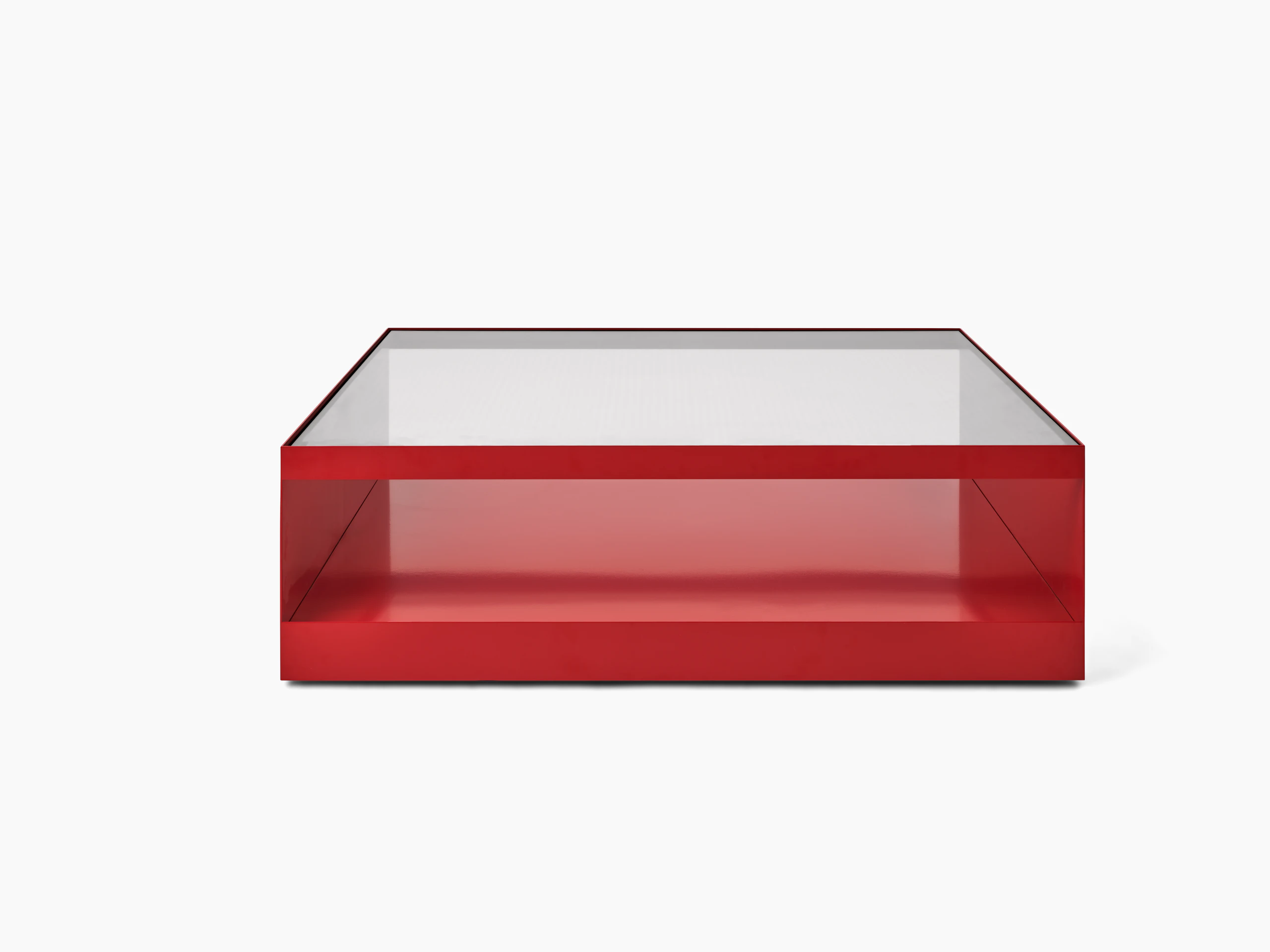 D Urso Occasional Tables - large, crimson, clear glass