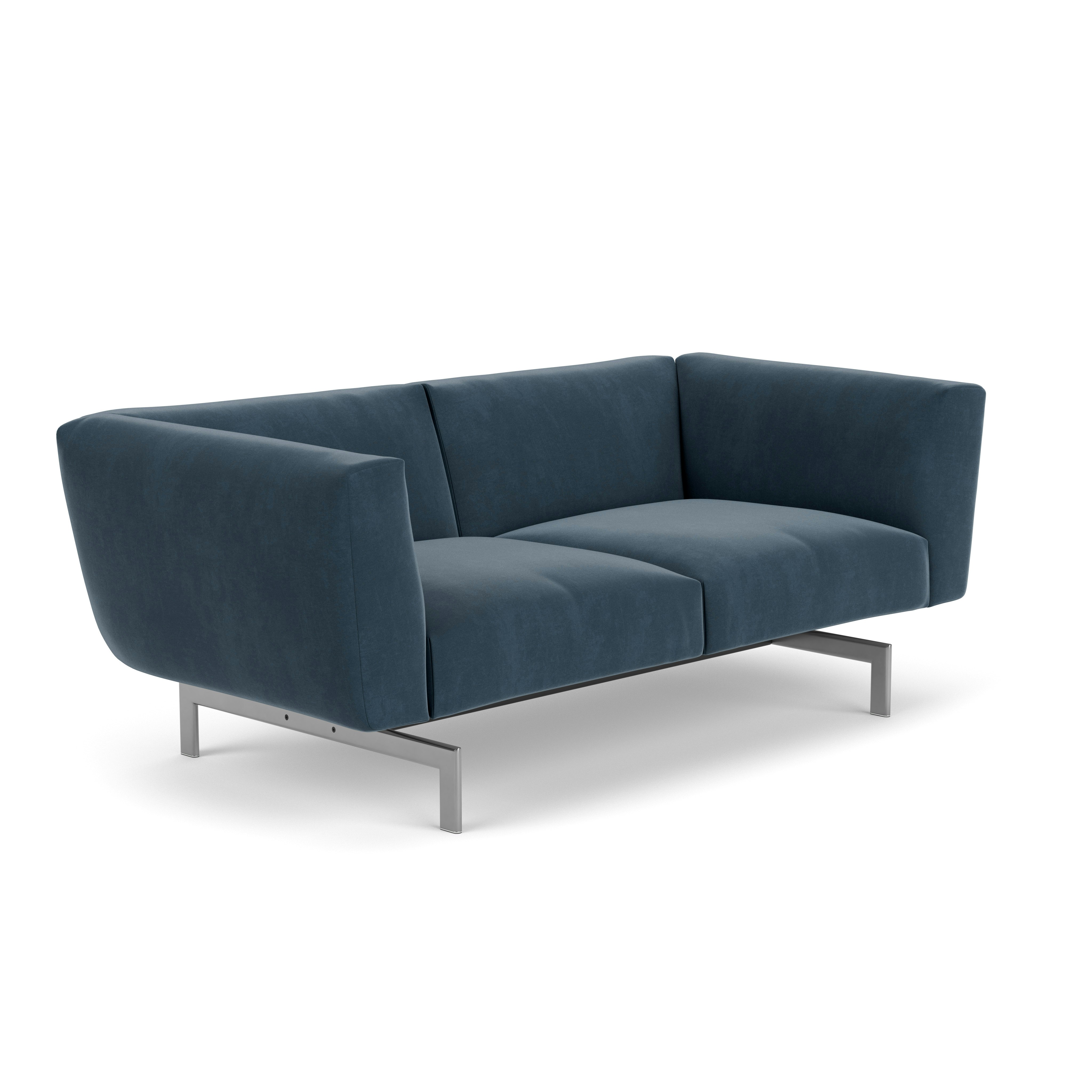Avio Sofa - Two Seater, Knoll Velvet, Marina, Silver
