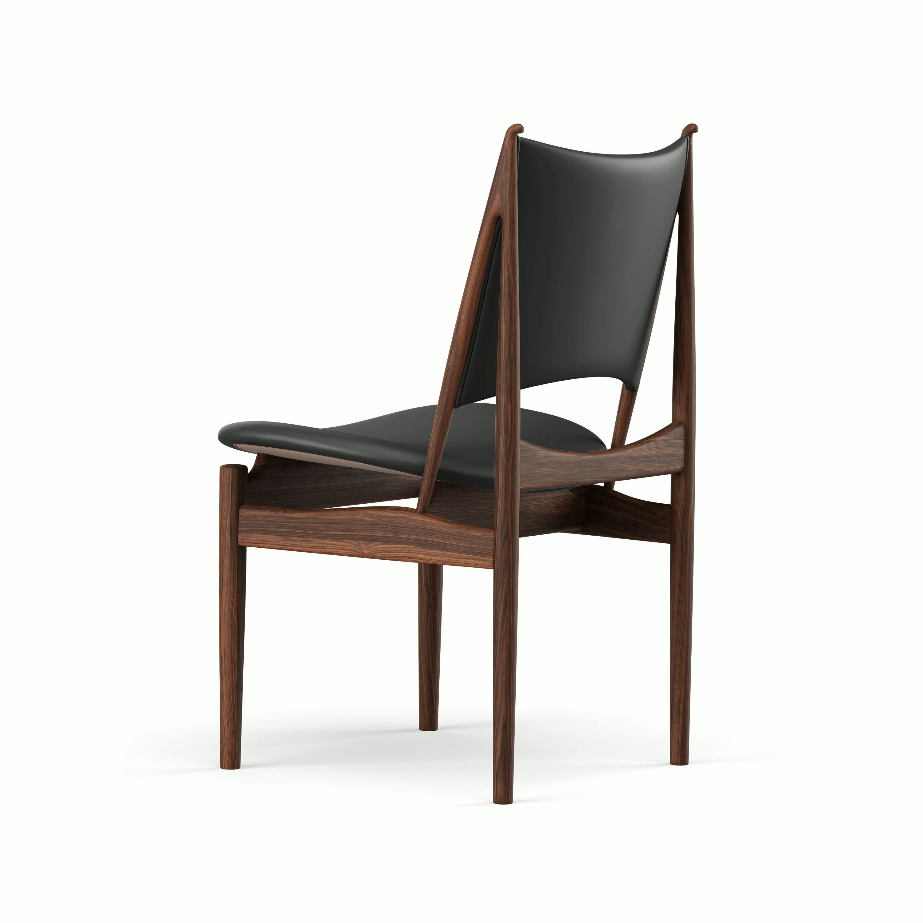 Egyptian Chair - Walnut, Elegance Leather, Black
