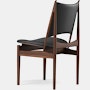 Egyptian Chair - Walnut, Elegance Leather, Black