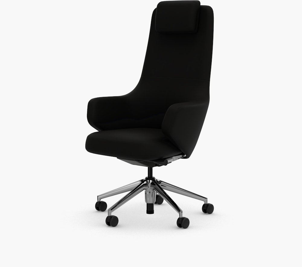 Grand Executive Task Chair - High Back, Leather Premium F, Nero
