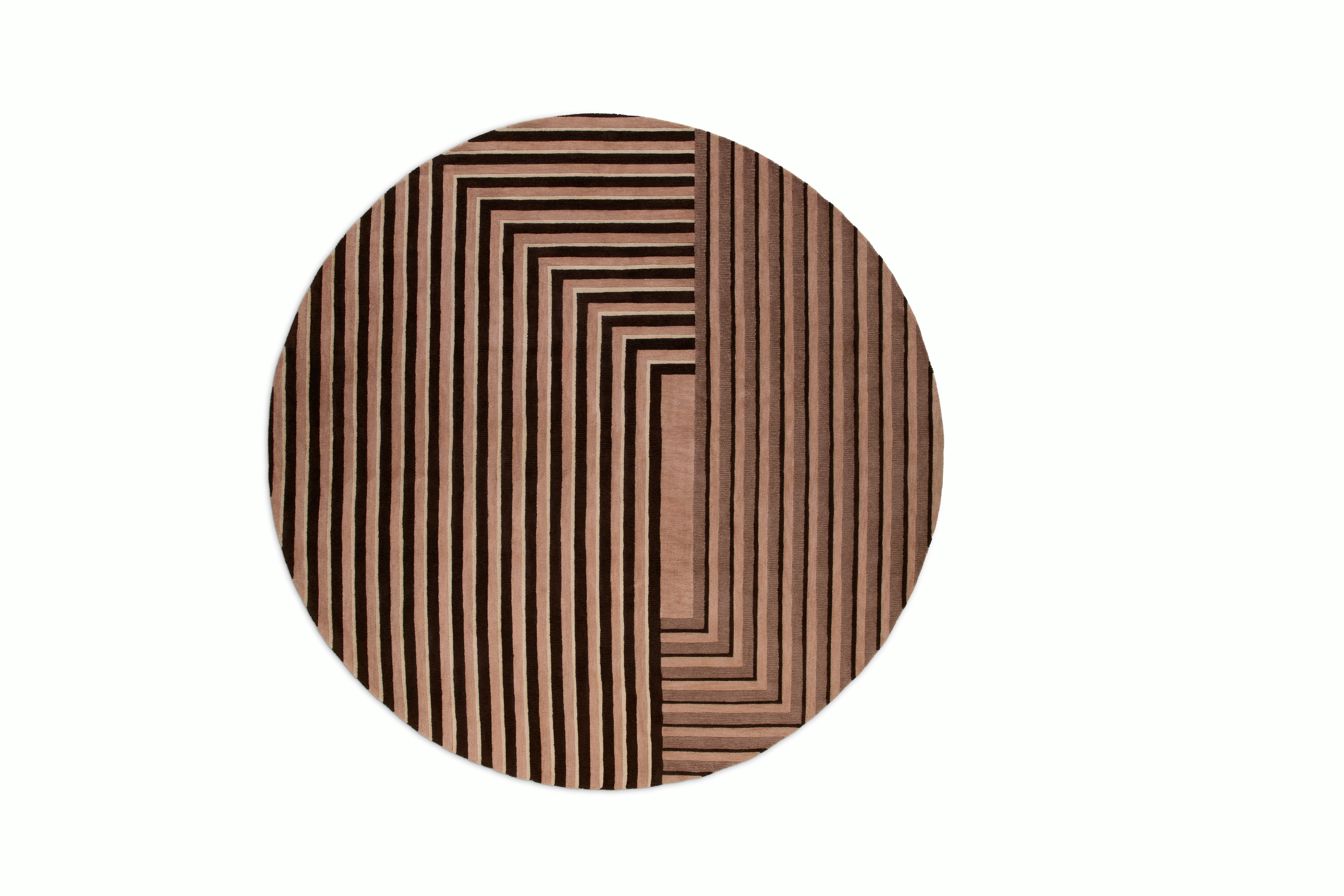 A Semita Rug by Studio & Projects in Blush Brown Viewed from the front.