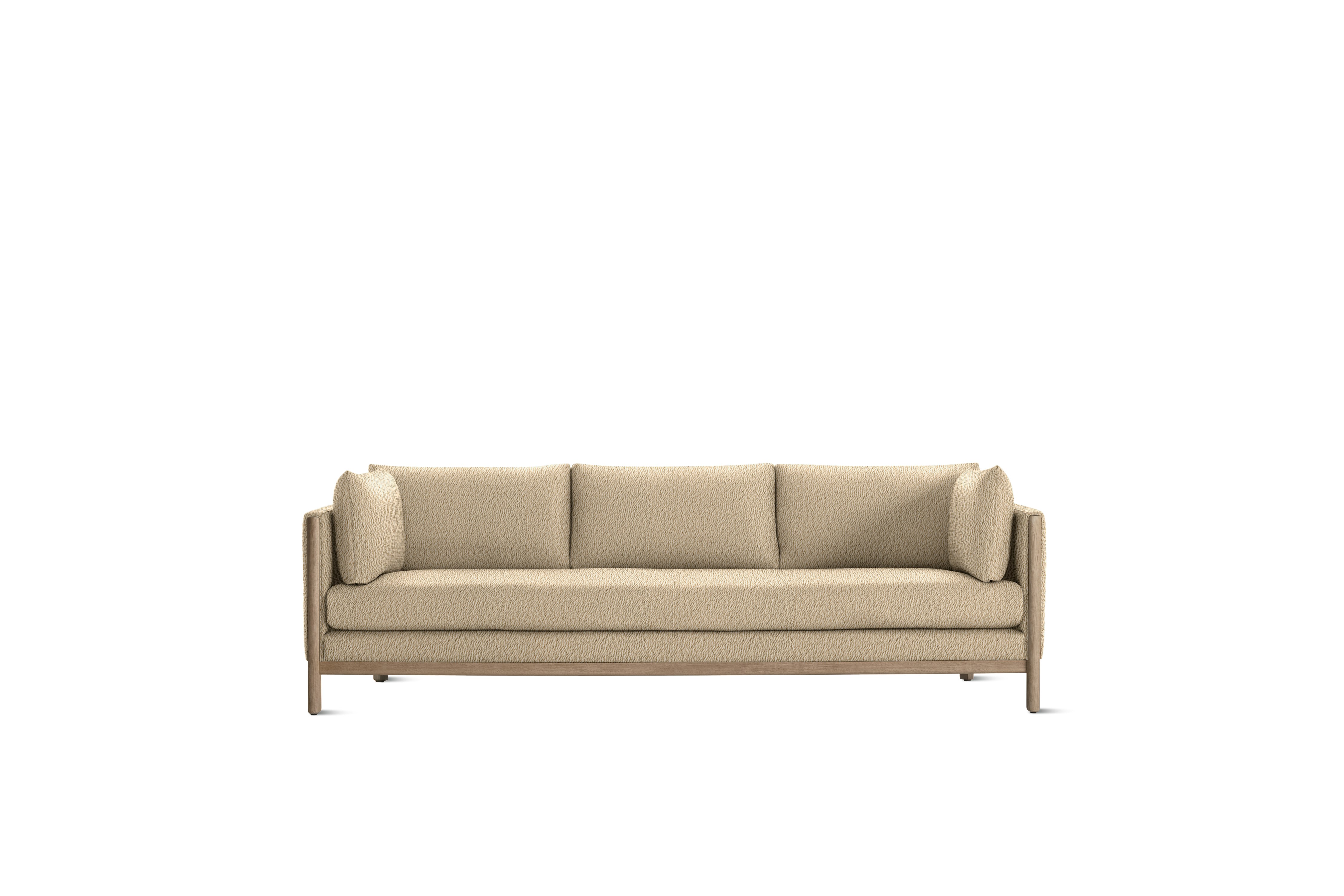 Emmy Sofa, 92 In, Turf, Sand, Oak