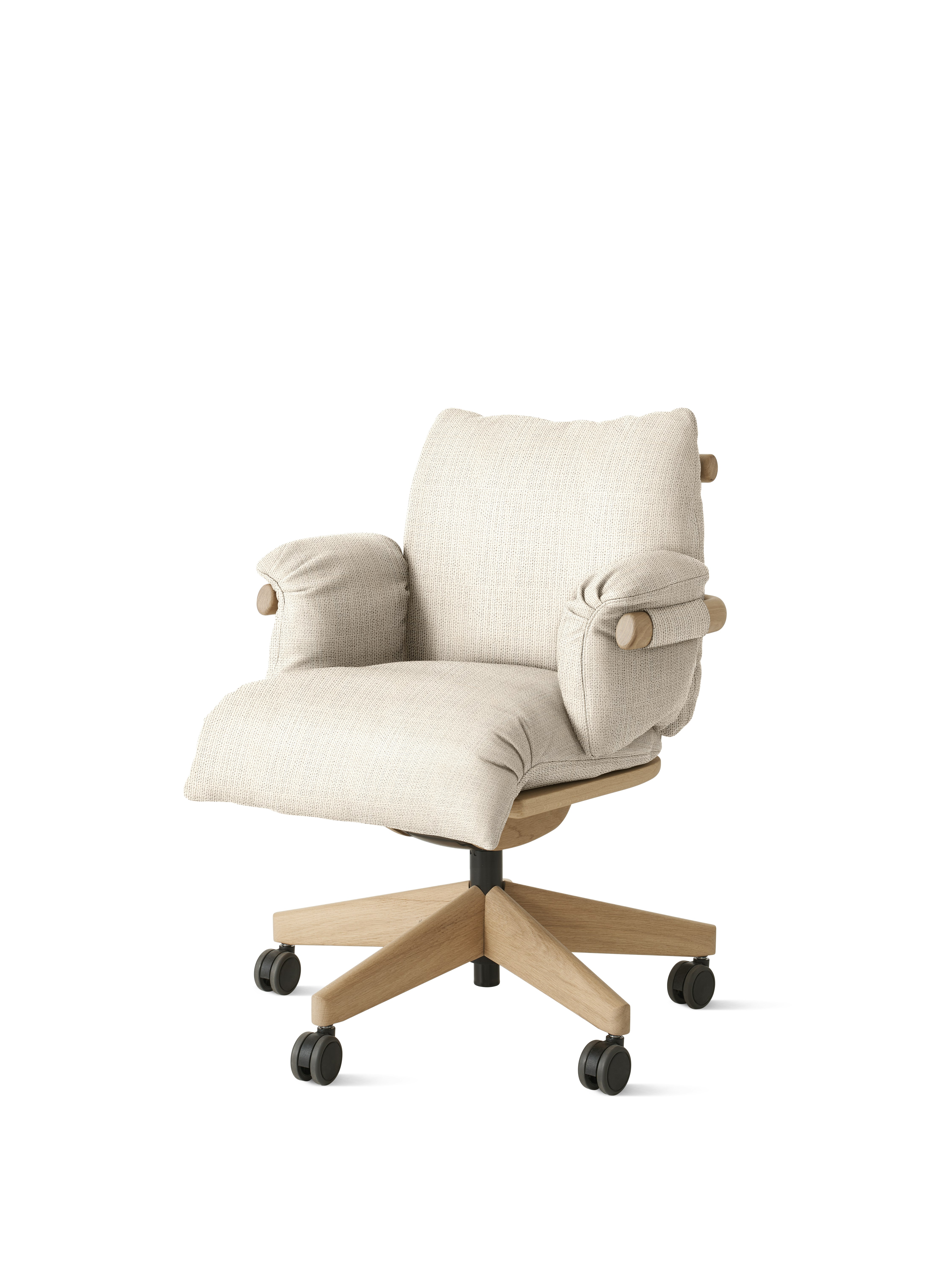 Ramus Chair - Low Back,  Pebble Weave,  Ecru,  Oak