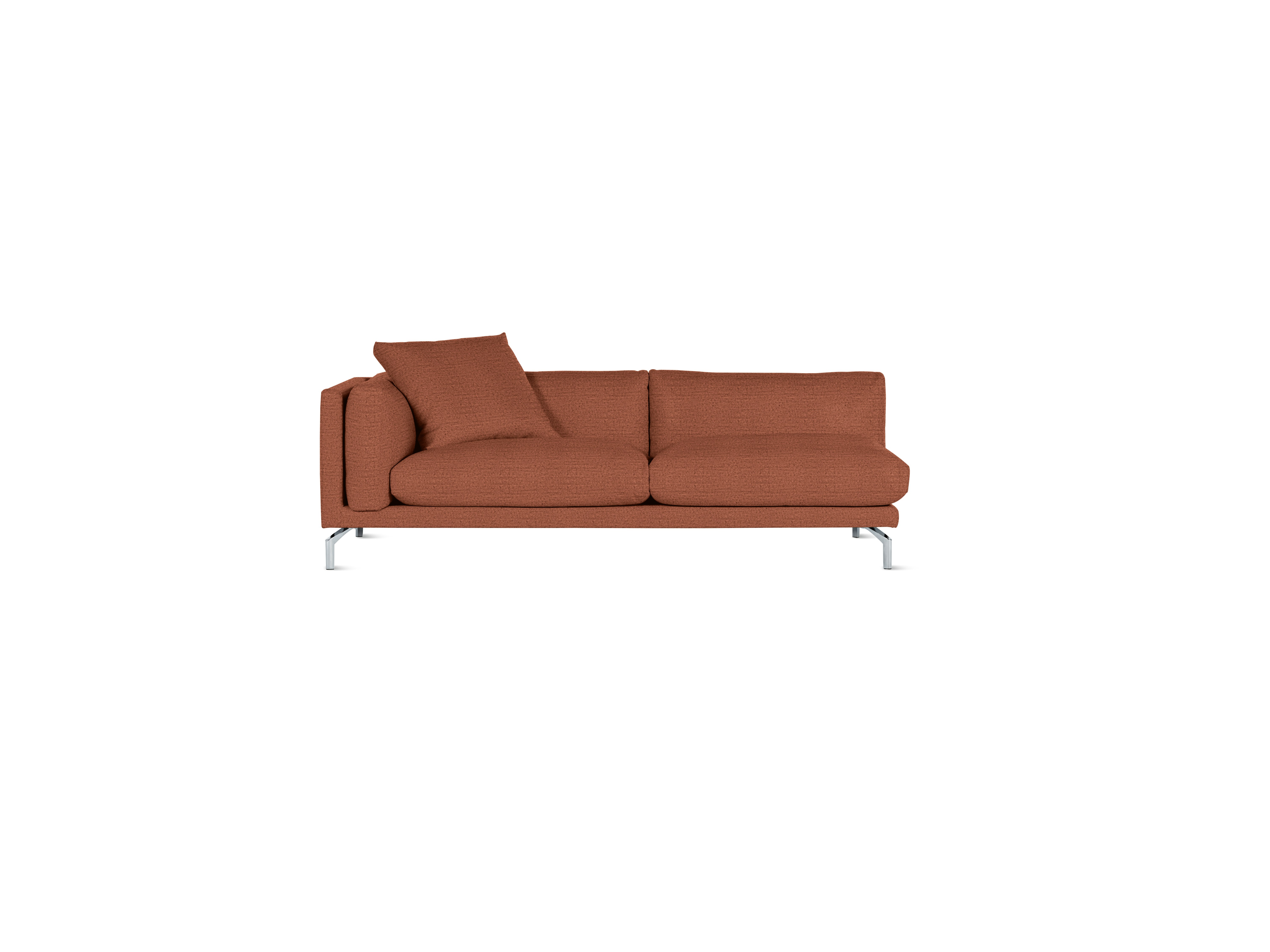 A Como One-Arm Sofa in Beck: Clayware viewed from the front.