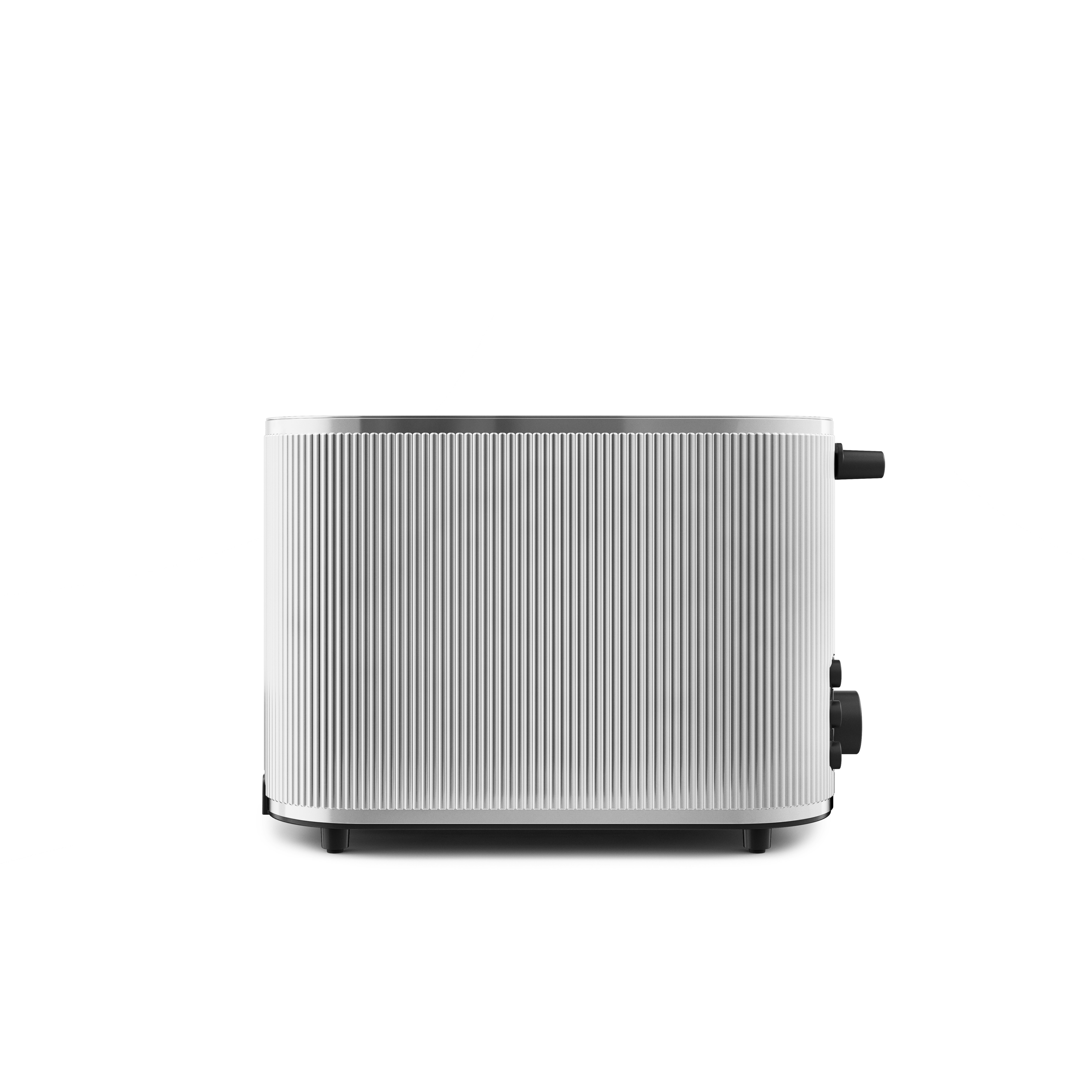 A Bernadotte Toaster in White viewed from the front.