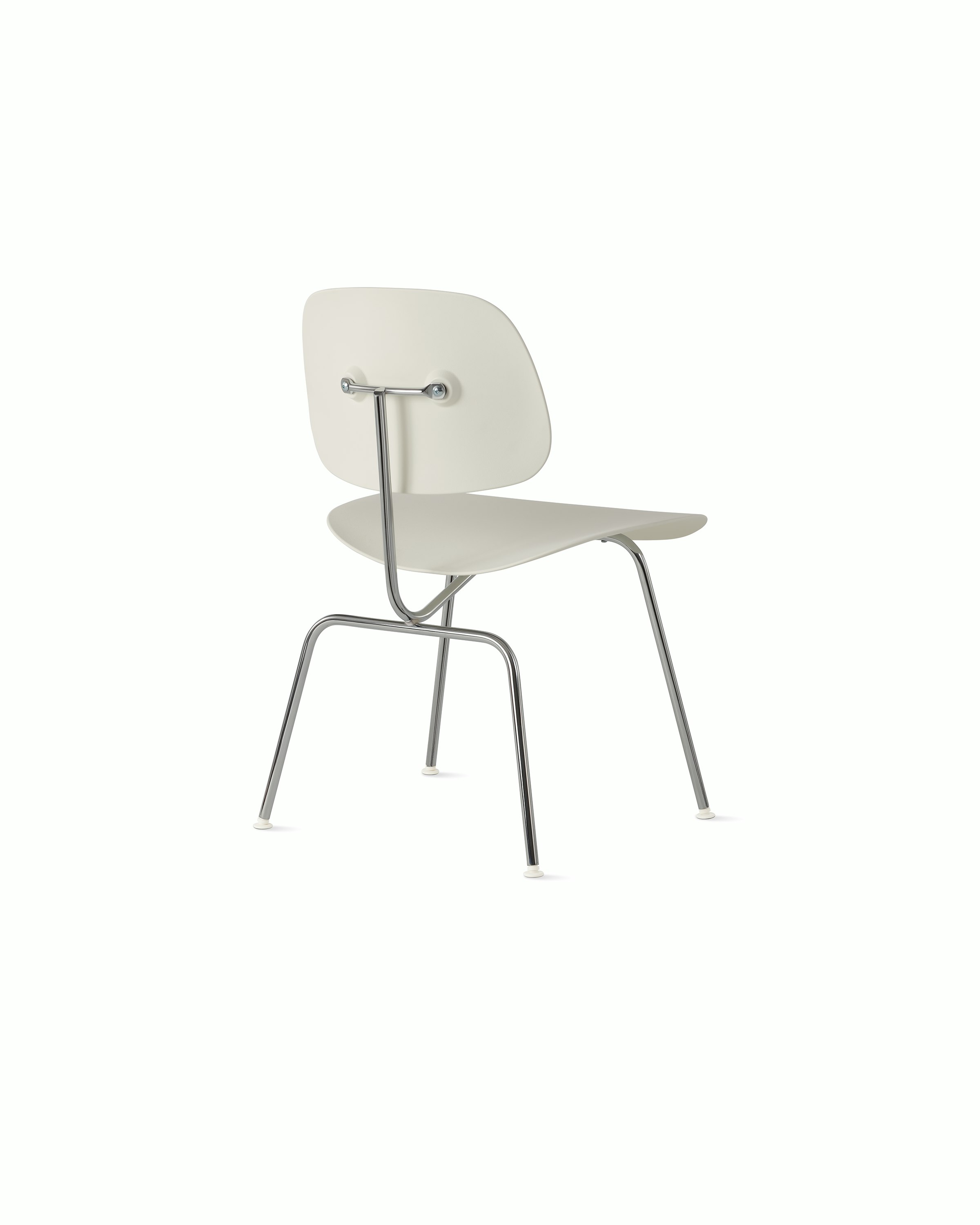 White and Chrome - Eames Molded Plastic Dining Chair (EC-127) 