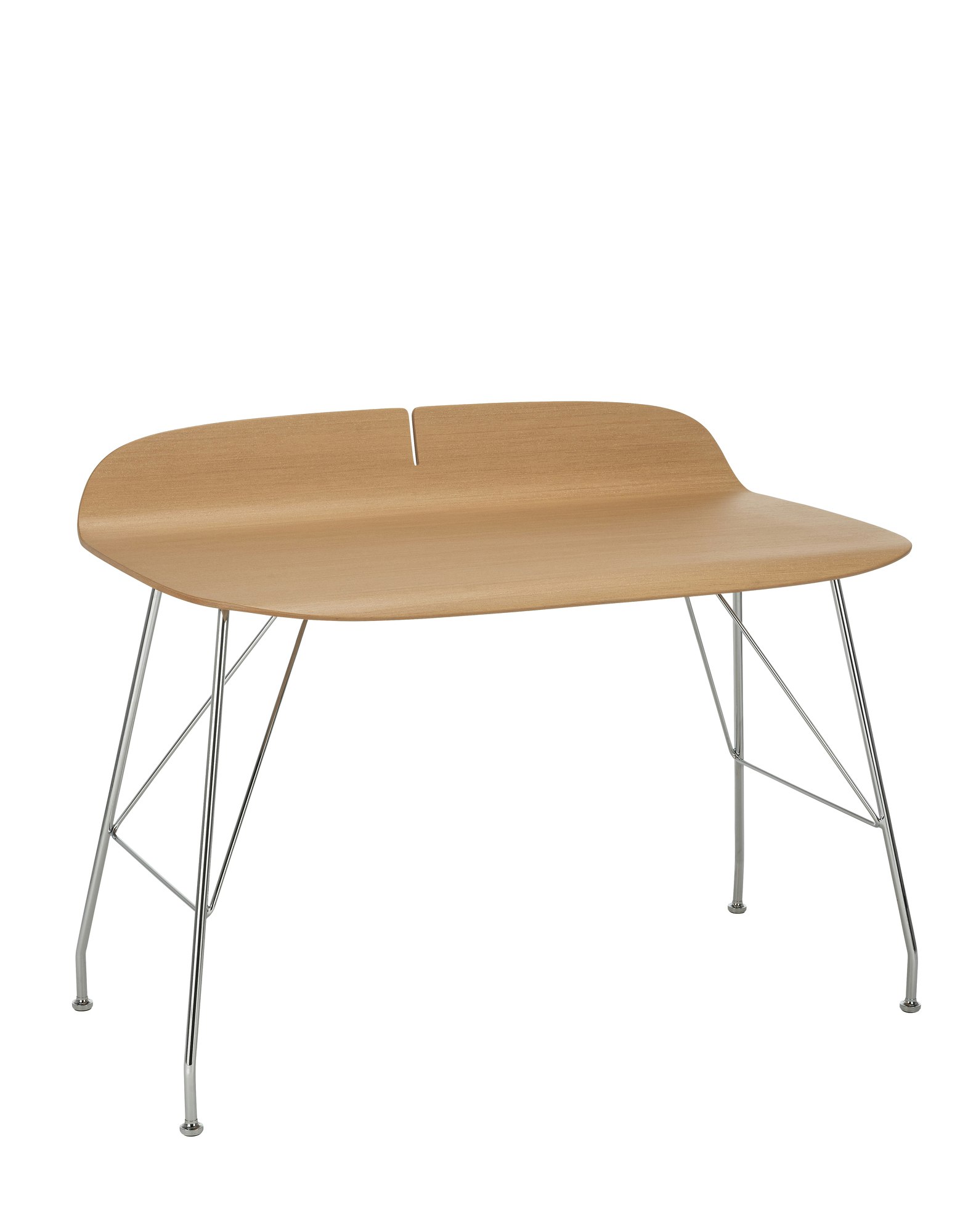 Earl of Wood Desk - Oak, Chrome