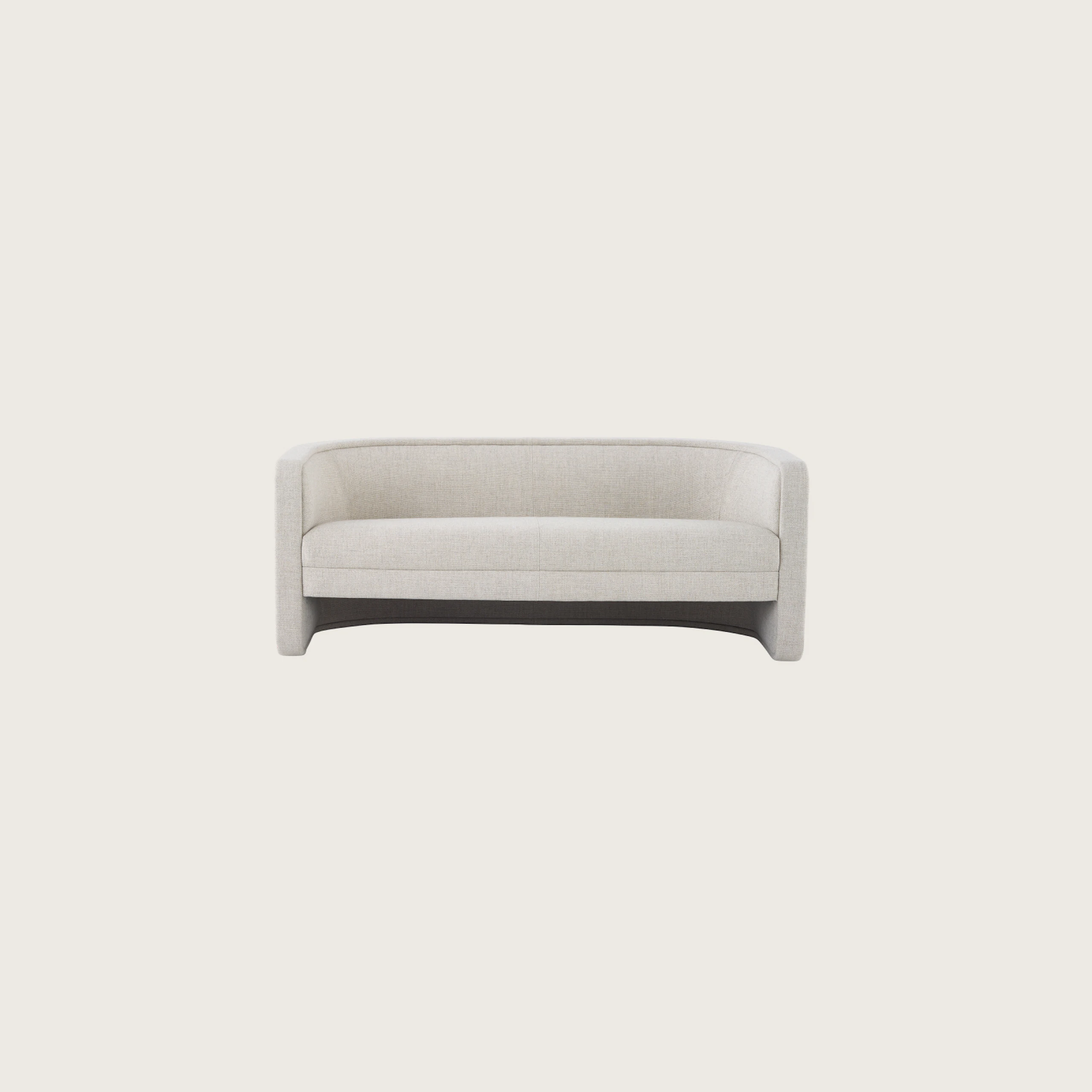 A U-Series Settee upholstered in a light neutral fabric.