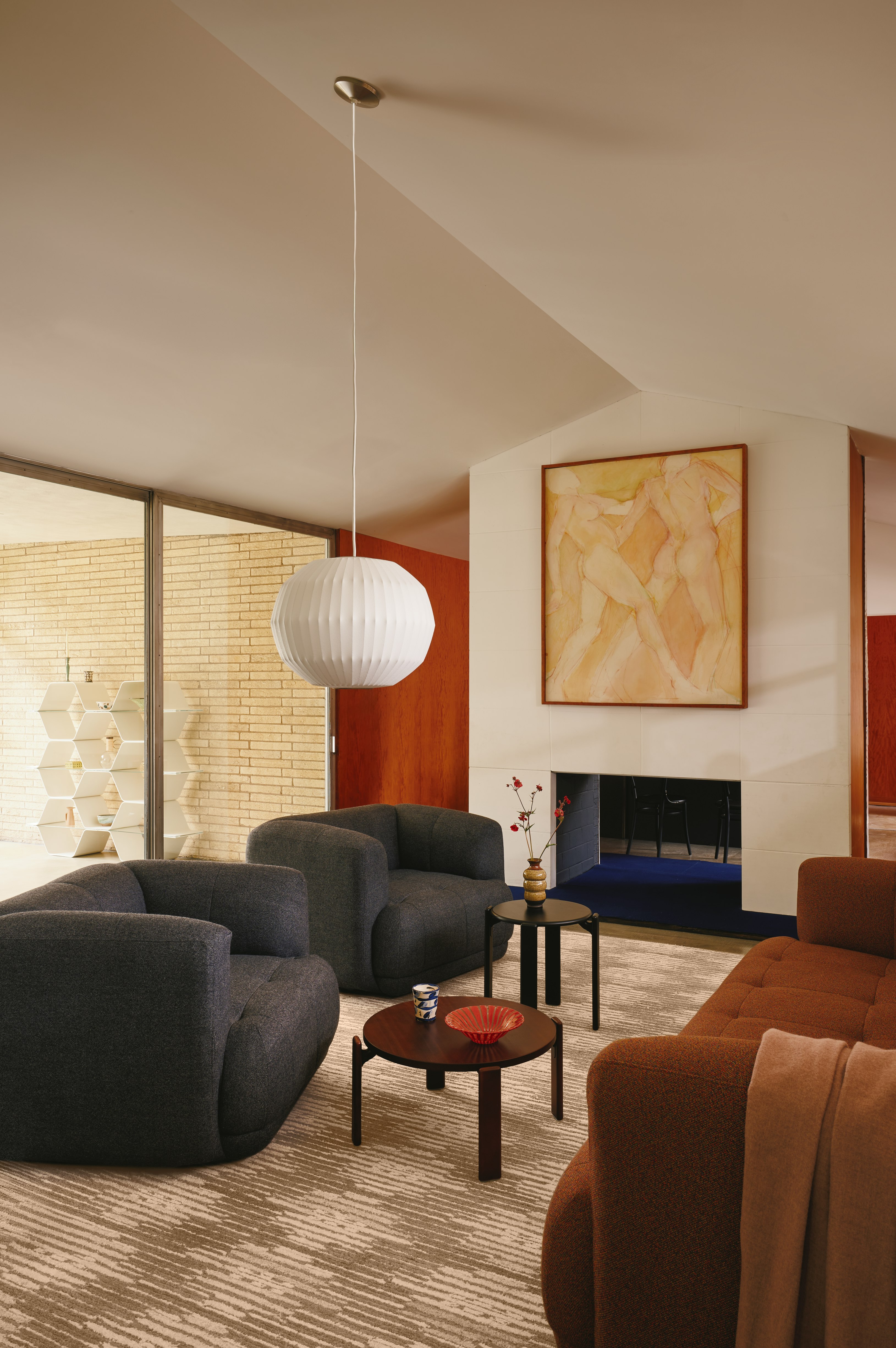Quilton Swivel Chair in Beck Molecule with Rey Coffee Table in a living room setting