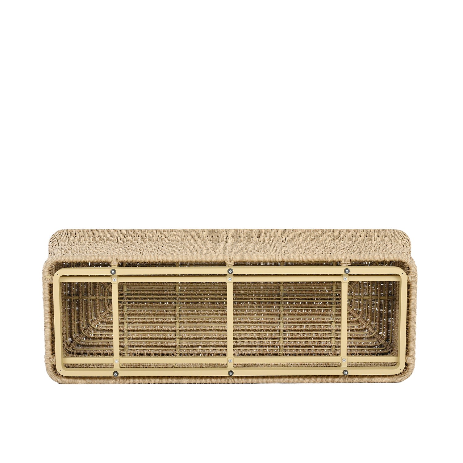 Woven Outdoor Bench - All Weather Twisted Resin Cord