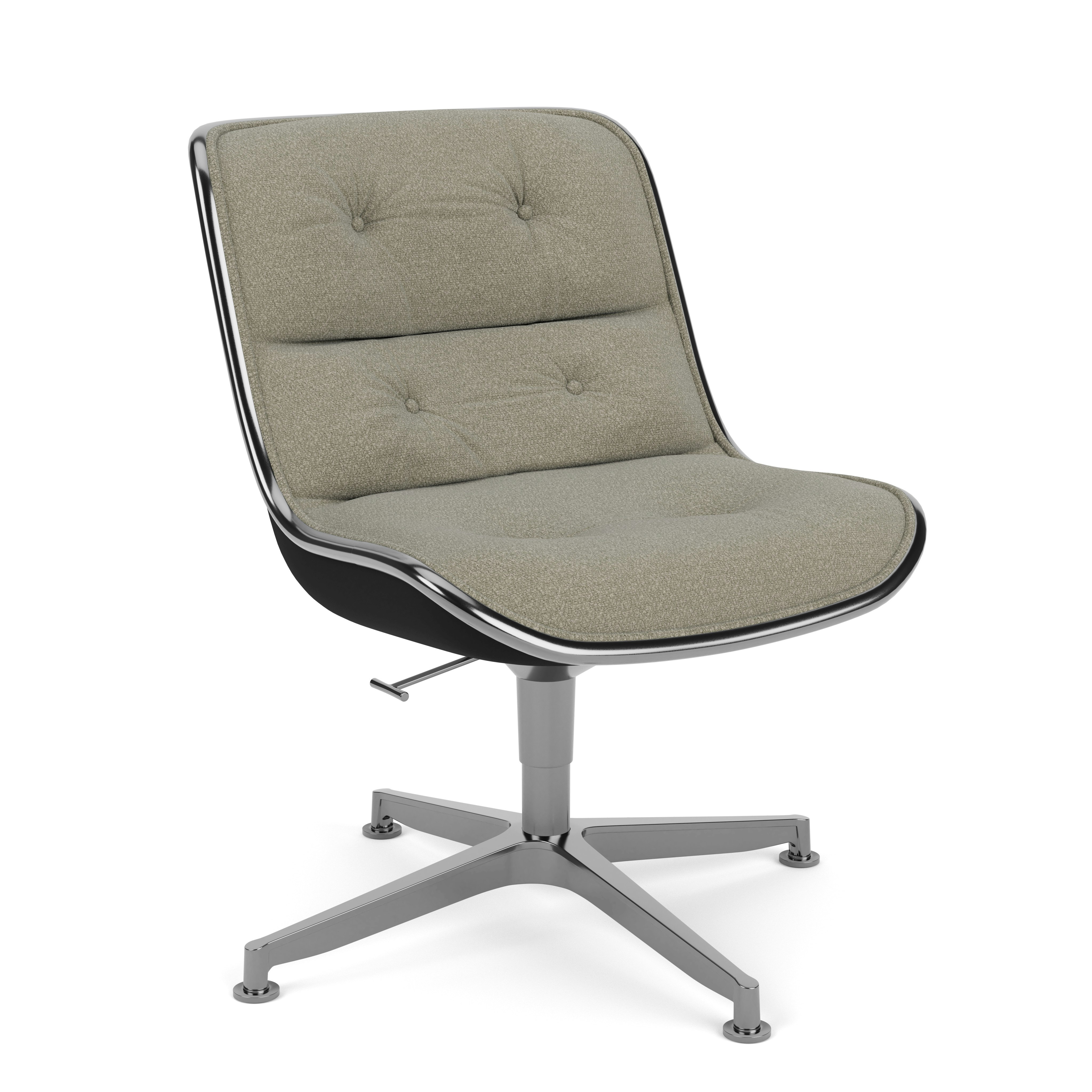 Pollock Executive Side Chair - 4 Star, Polished Aluminum, Classic Boucle, Transit