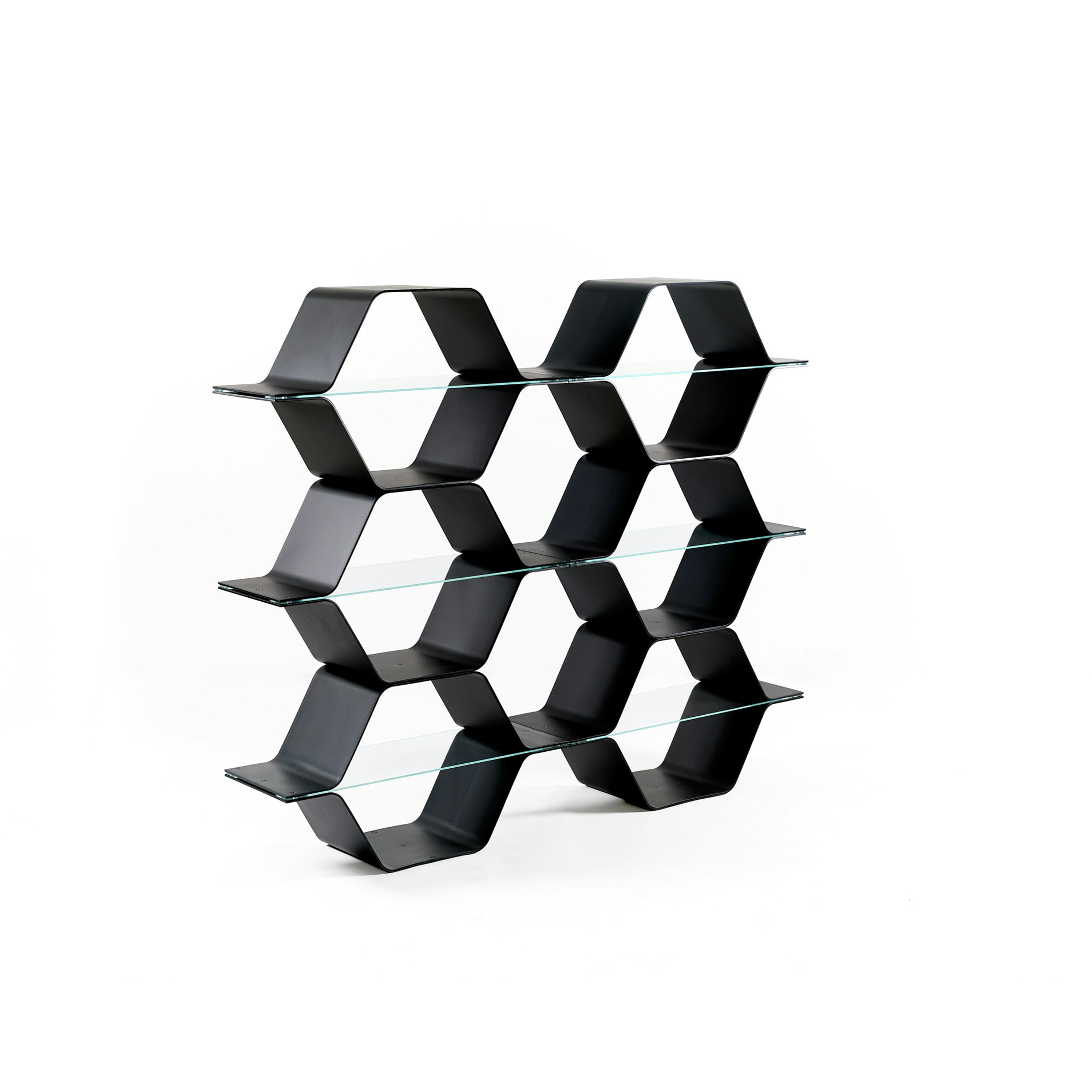 Honeycomb Modular Shelving 6 Cells - Configuration D, Vertical, Black