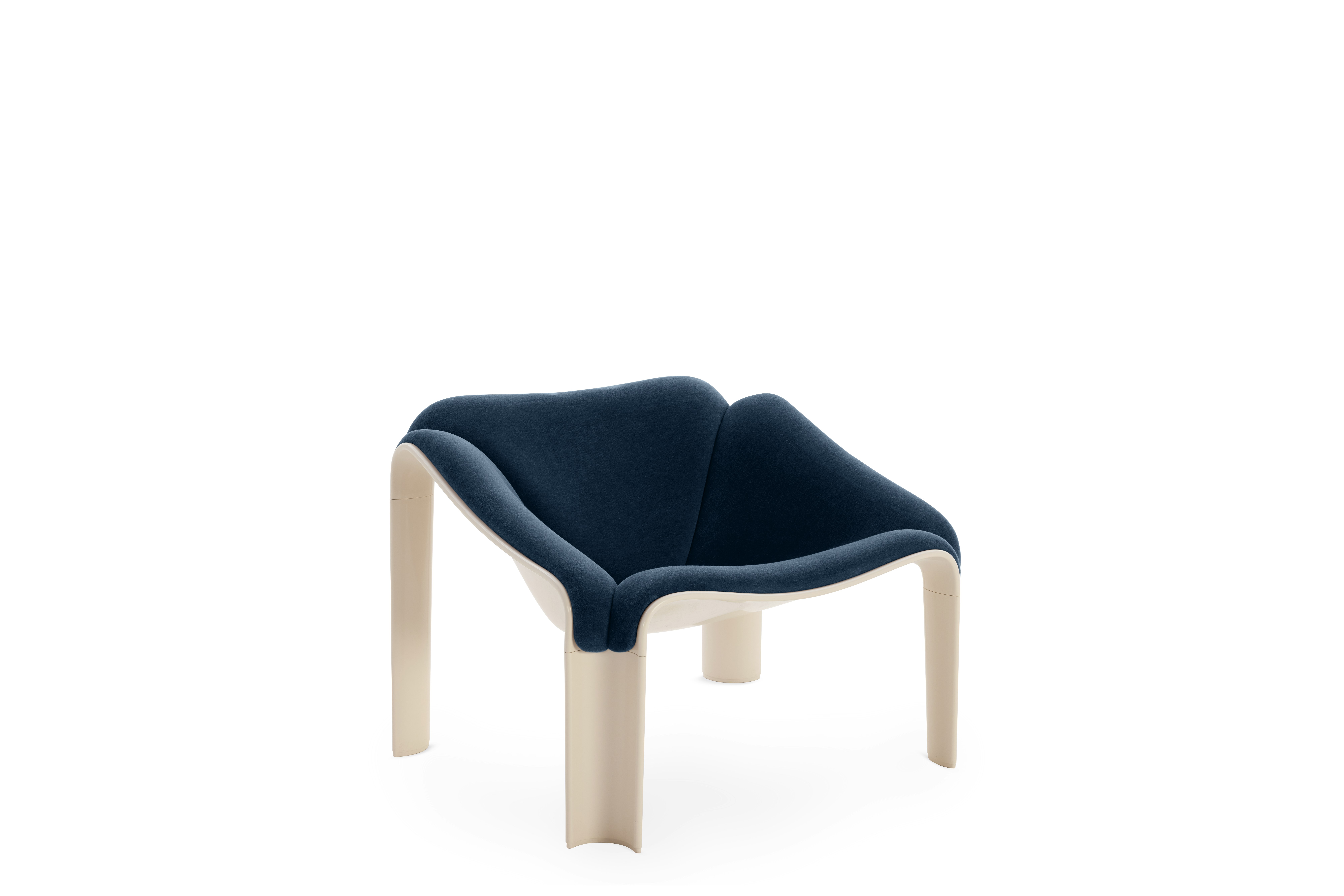 F300 Lounge Chair - alpaca,  bleudeprusse,  alabaster white
