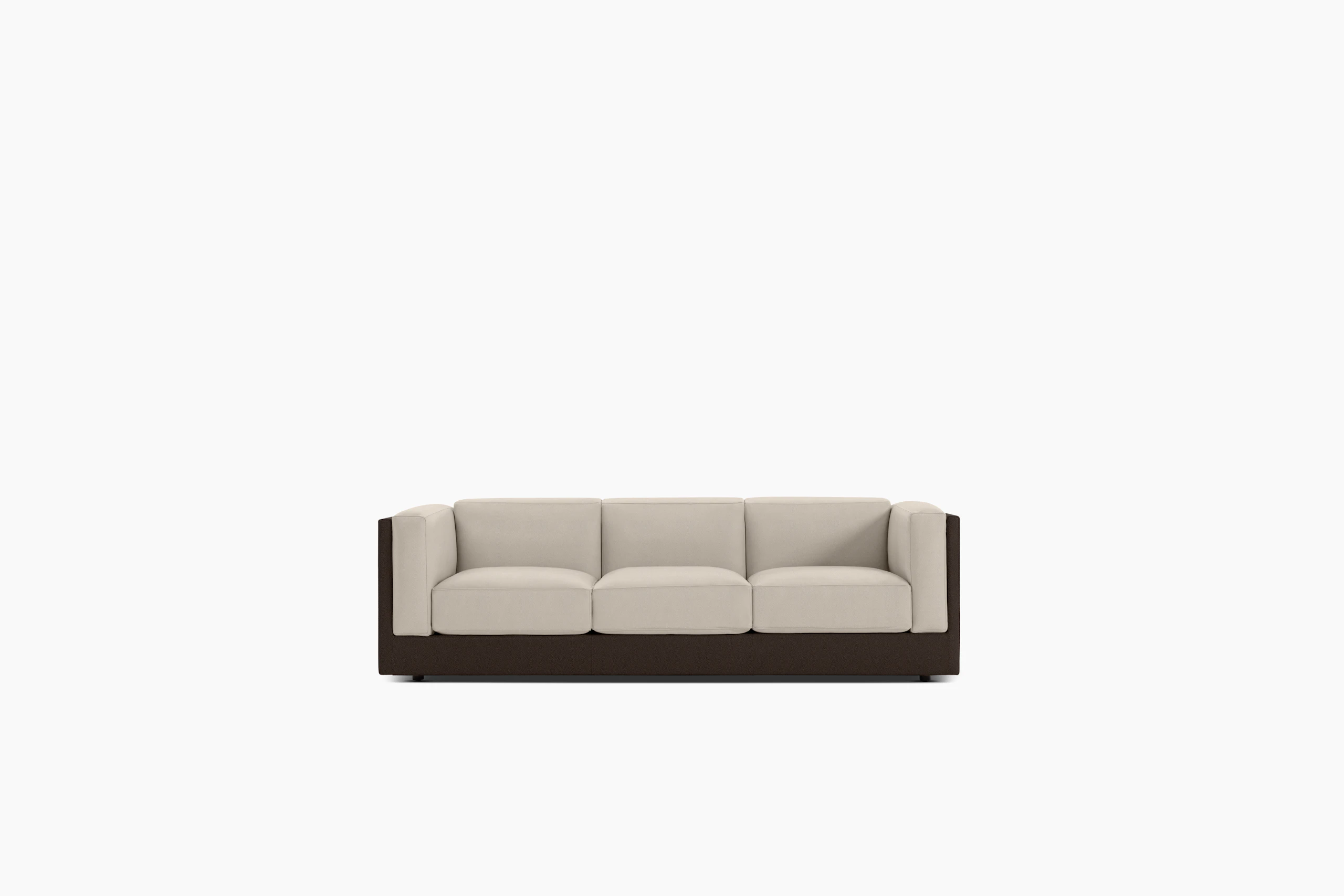 Symme Sofa - Three Seater, Leather Frame, Prone Leather, Java, Prone Leather, Timbre