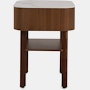 Parabole Nightstand - walnut,  white marble