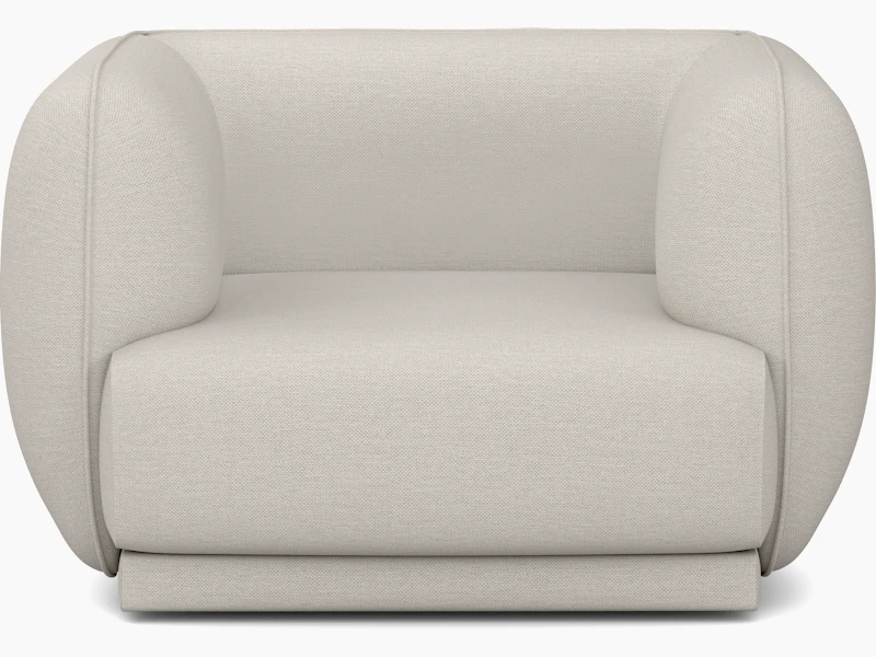 A Meris Armchair in Clavicle viewed from the front.