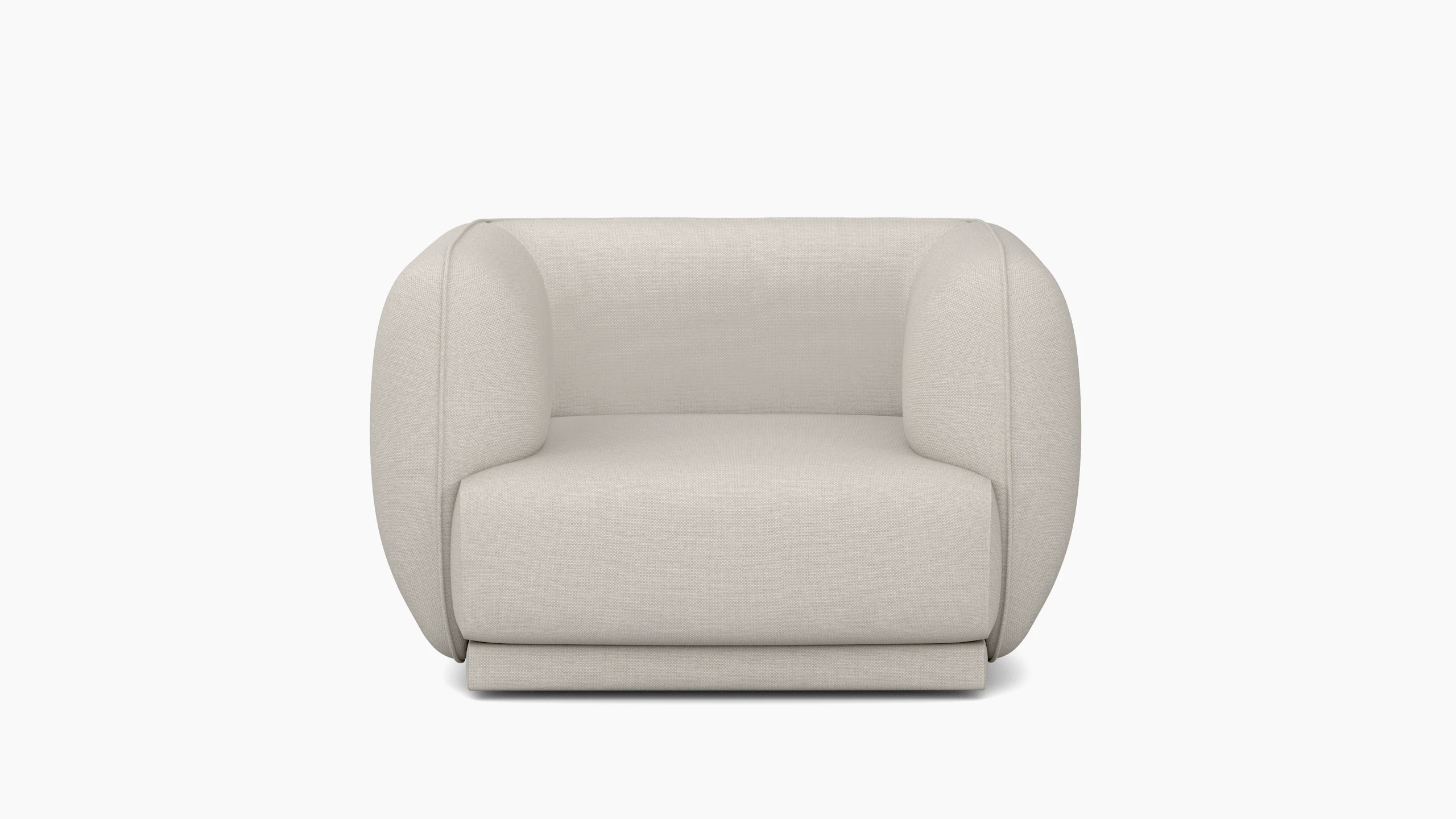 A Meris Armchair in Clavicle viewed from the front.