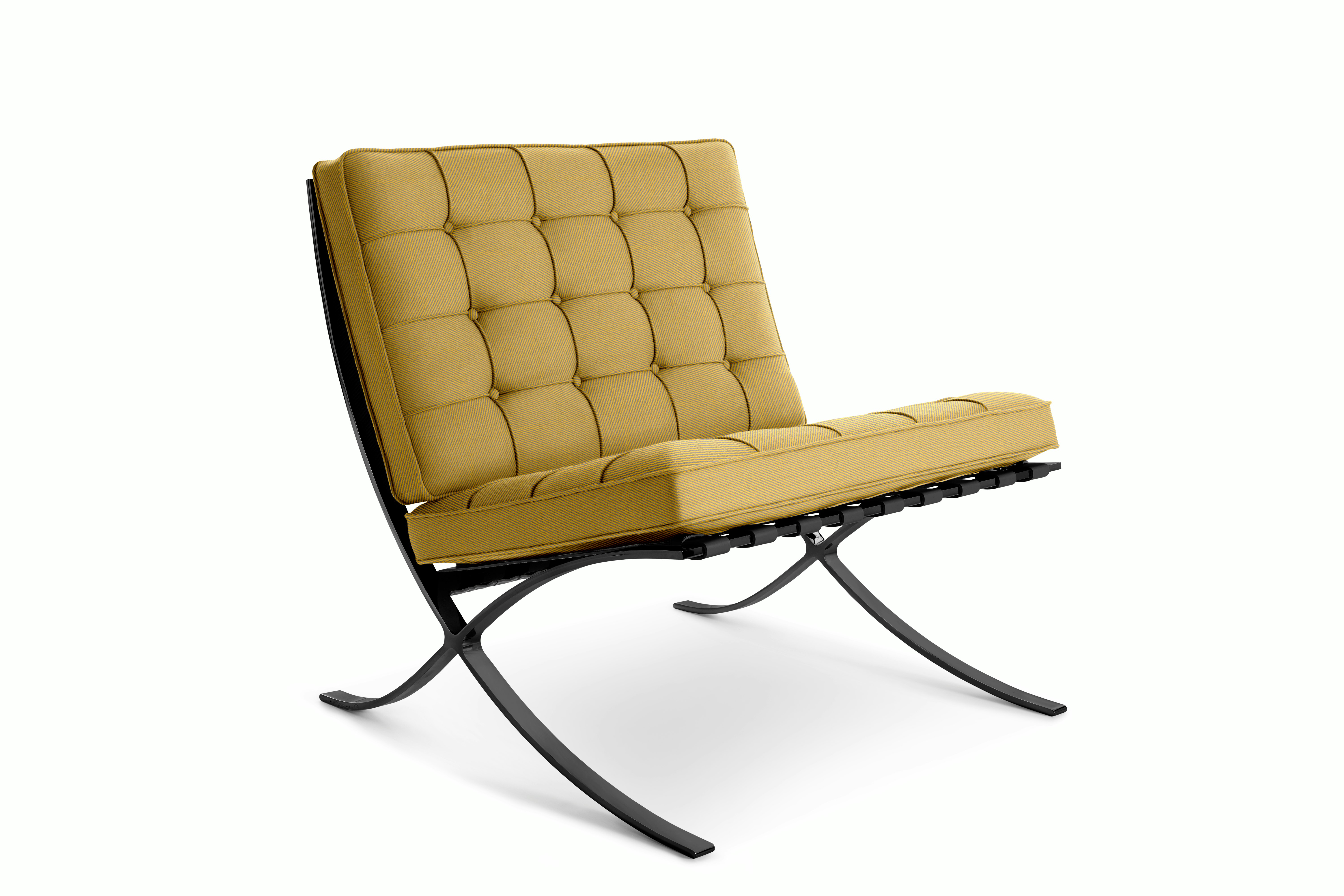 Barcelona Chair in Fancy Twill,  Nectar,  Black