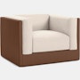 Symme Armchair - Leather Frame,  Prone Leather,  Ledge,  Pebble Weave,  Ercu
