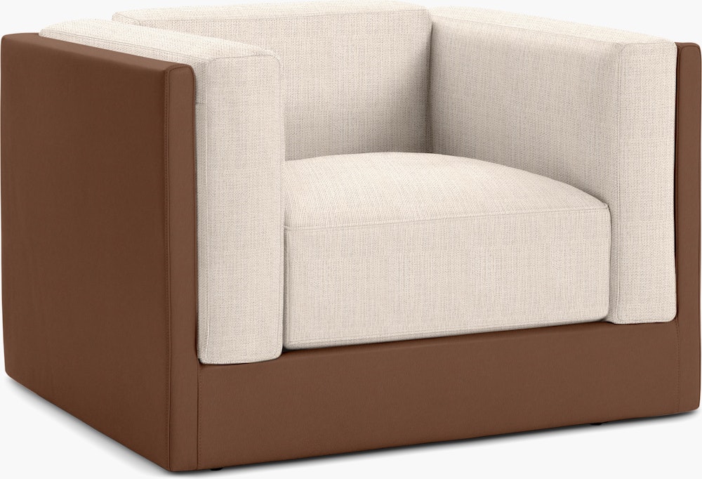 Symme Armchair - Leather Frame,  Prone Leather,  Ledge,  Pebble Weave,  Ercu