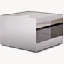 D Urso Occasional Tables - small,  stainless steel,  clear glass