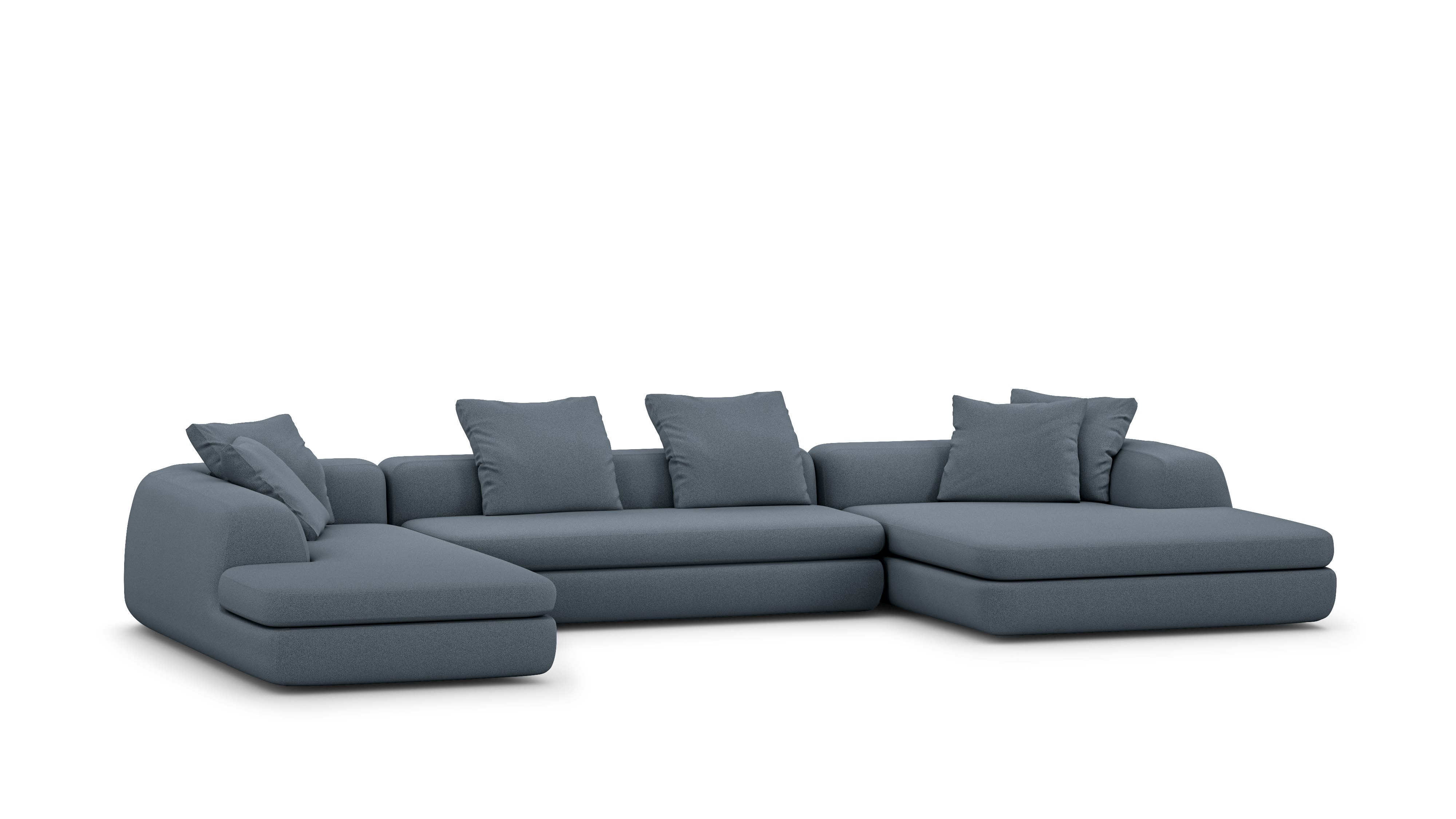 A Atlason Americano Asymmetrical Double Chaise Sectional in letterpress viewed from an angle.
