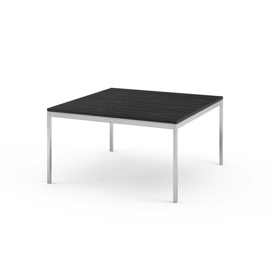 Florence Knoll Square End Table  - 35.5, Ebonized Walnut, Polished Chrome