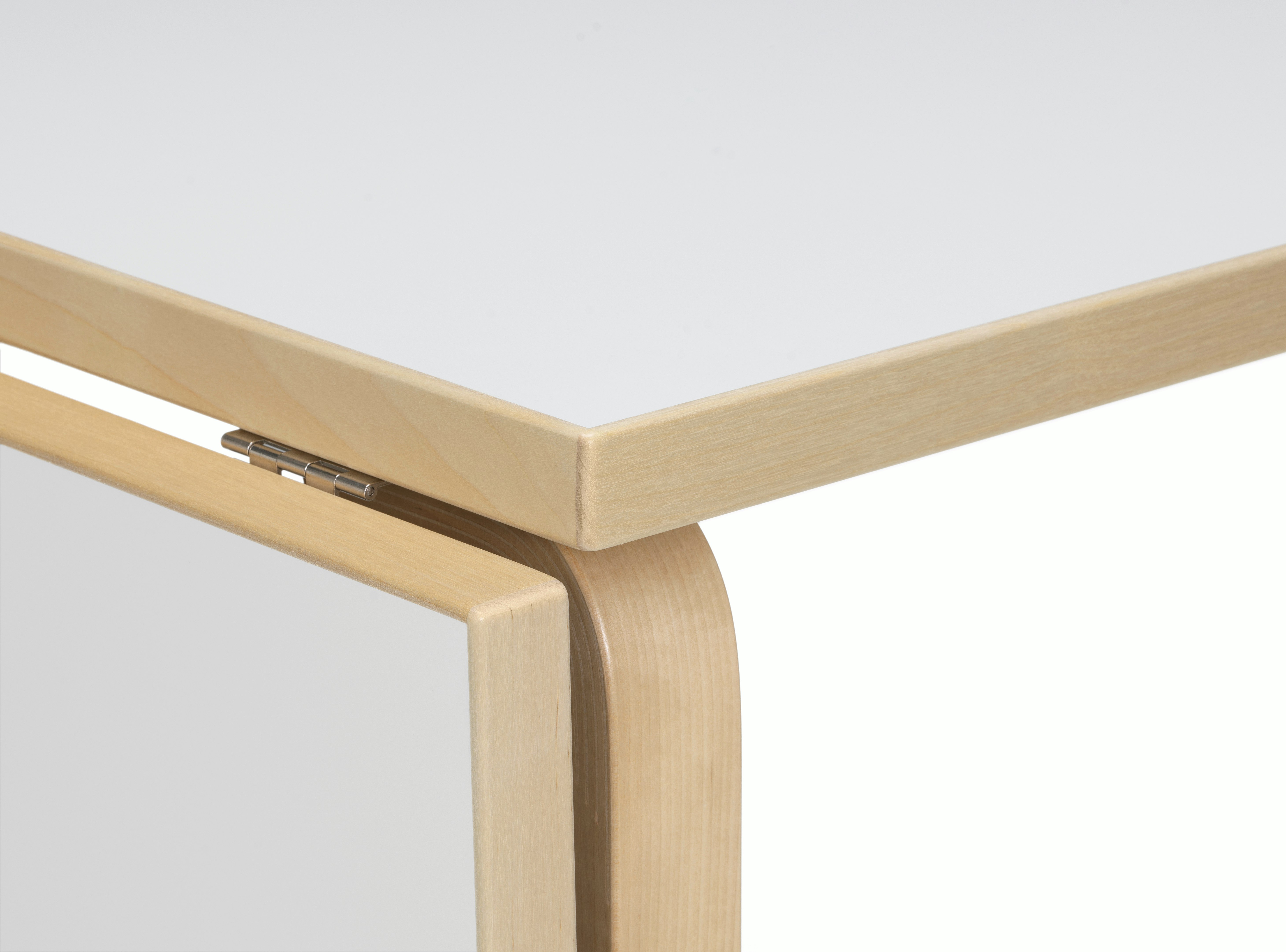 DL81 Table - Lacquered Birch , White Laminate