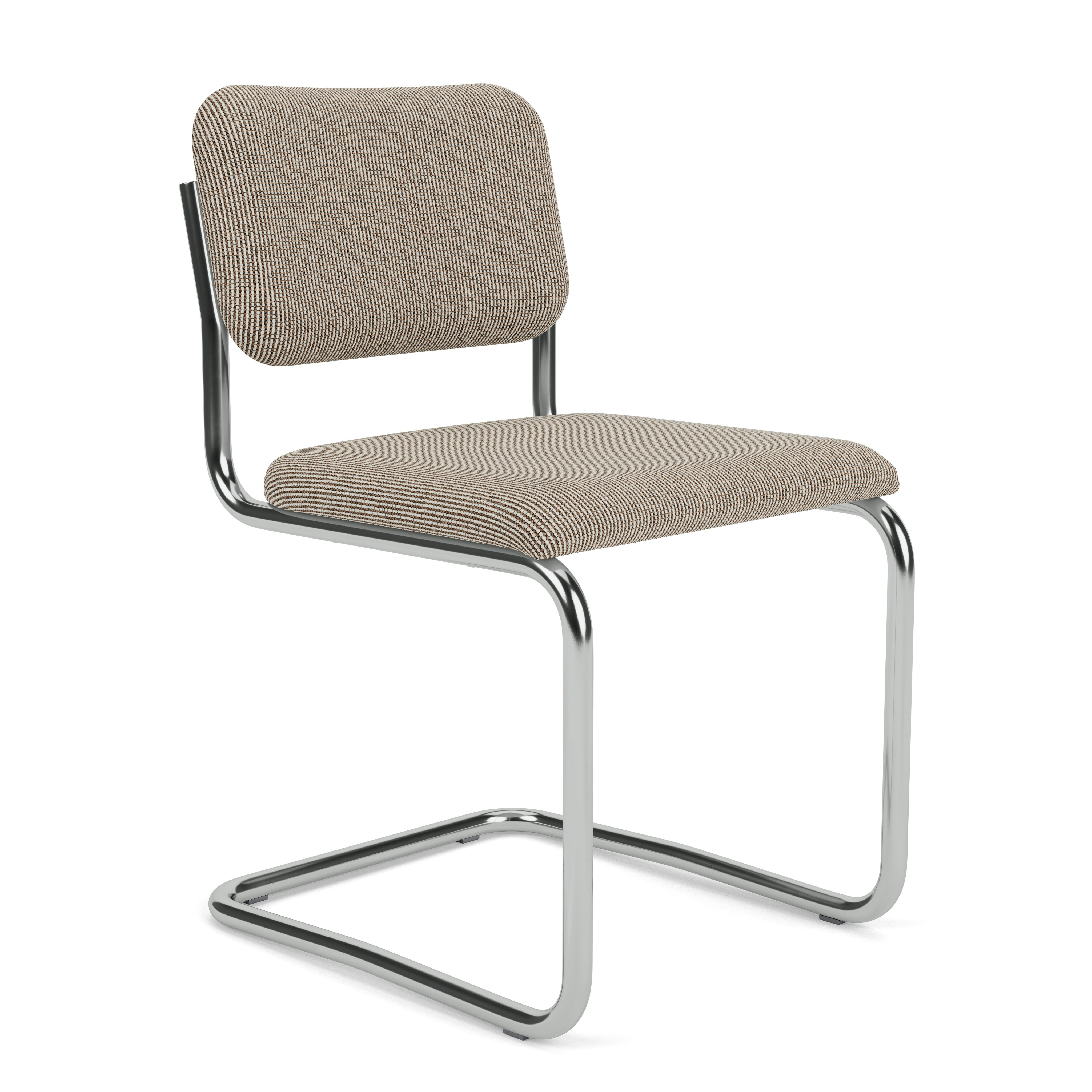 Cesca Armchair, Fully Upholstered, Upholstered Seat, Volo Leather, White