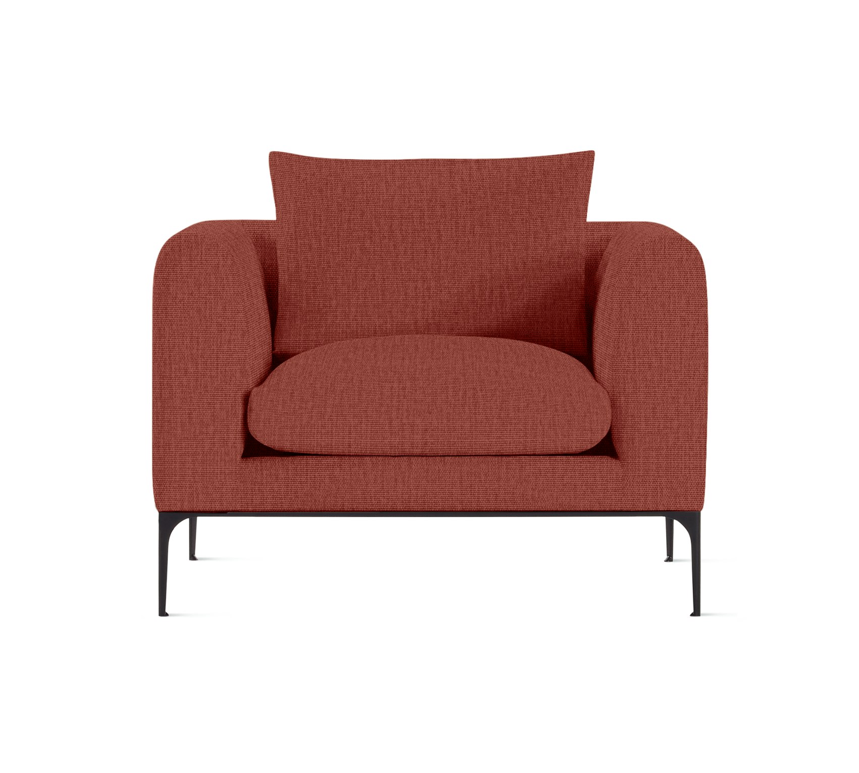 A Jonas Armchair in Metaphor, Beadwork with Black finish viewed from the front.