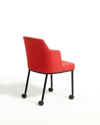 casters side seating mobile upholstered 4-leg 4 leg