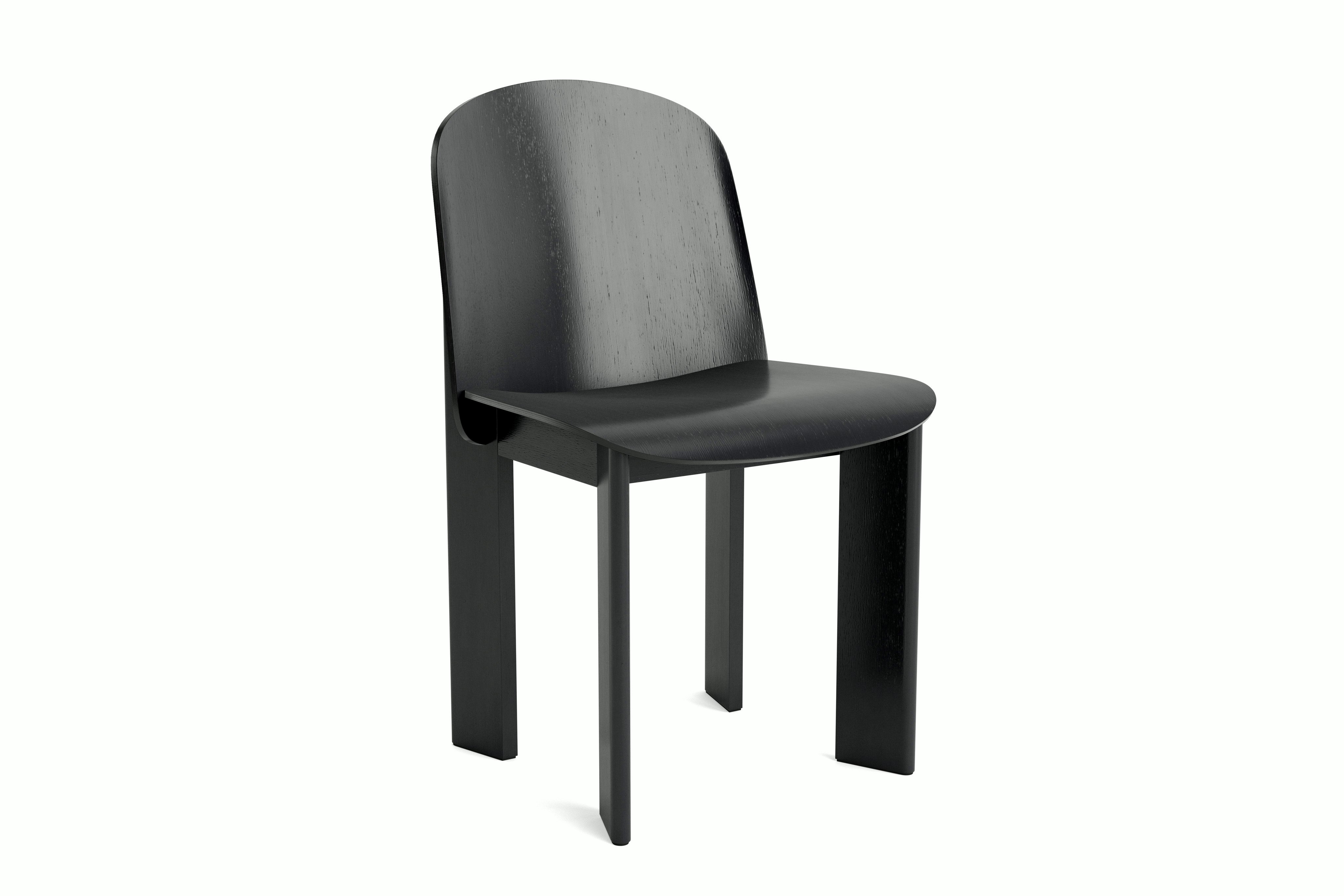 Chisel Chair in black oak, angled view