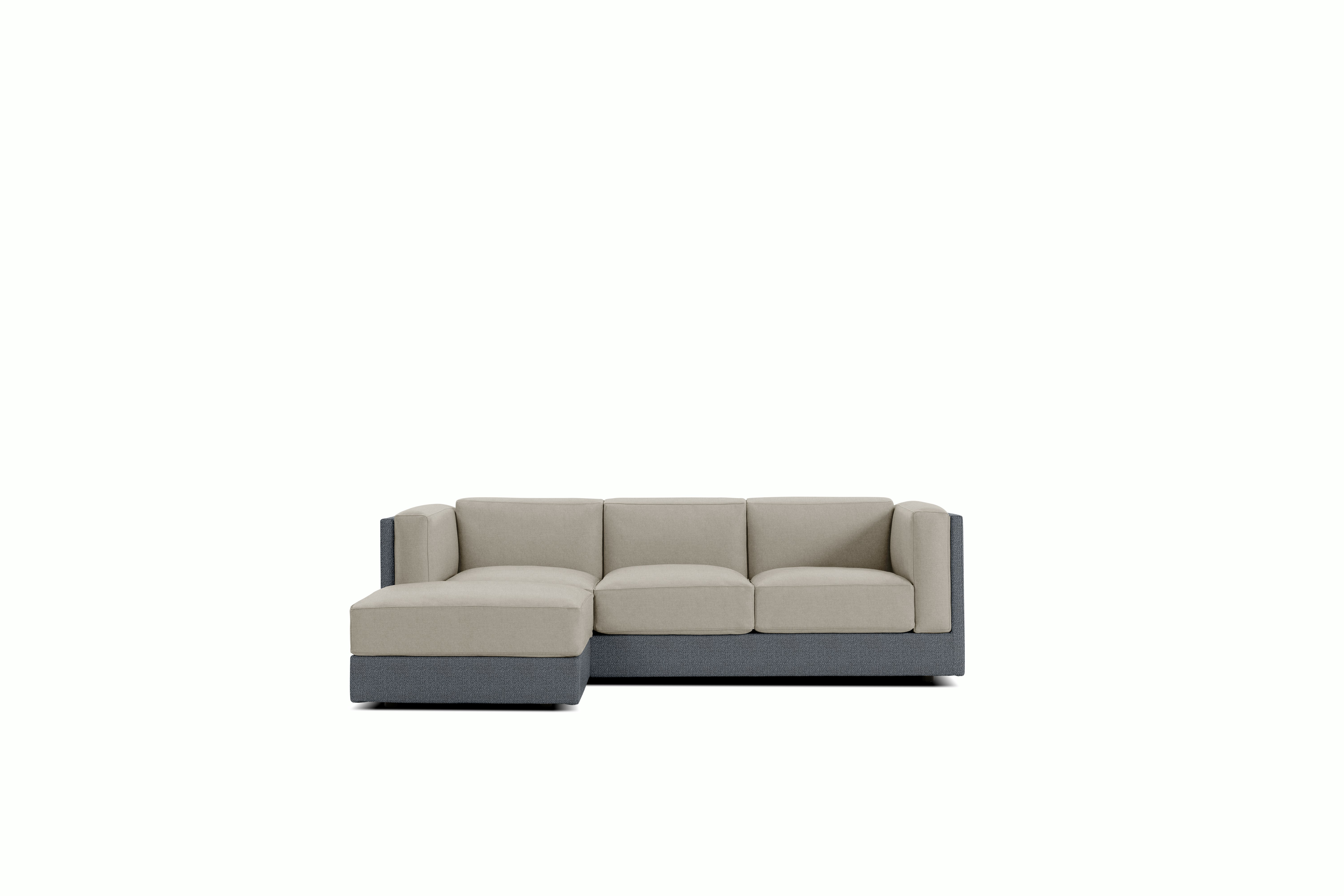 Symme Sectional Chaise - Fabric Frame,  Pebble Weave,  Pumice,  Pecora,  Graham