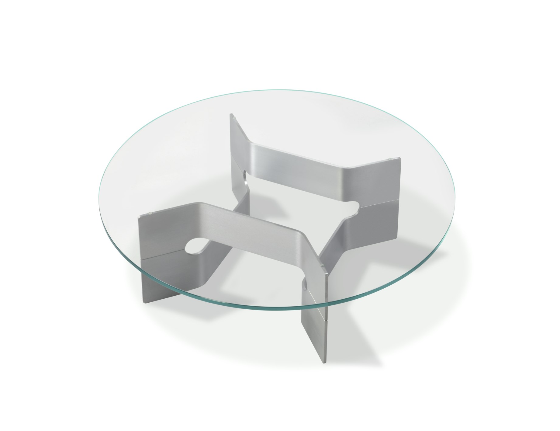 A detailed look at a JG Coffee Table  - Brushed Aluminum.