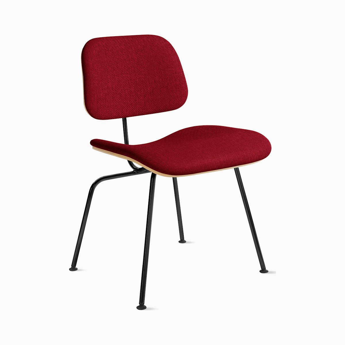 Eames Molded Plywood Dining Chair Metal Base (DCM) Eames Molded Plywood Dining Chair Metal Base (DCM), Upholstered