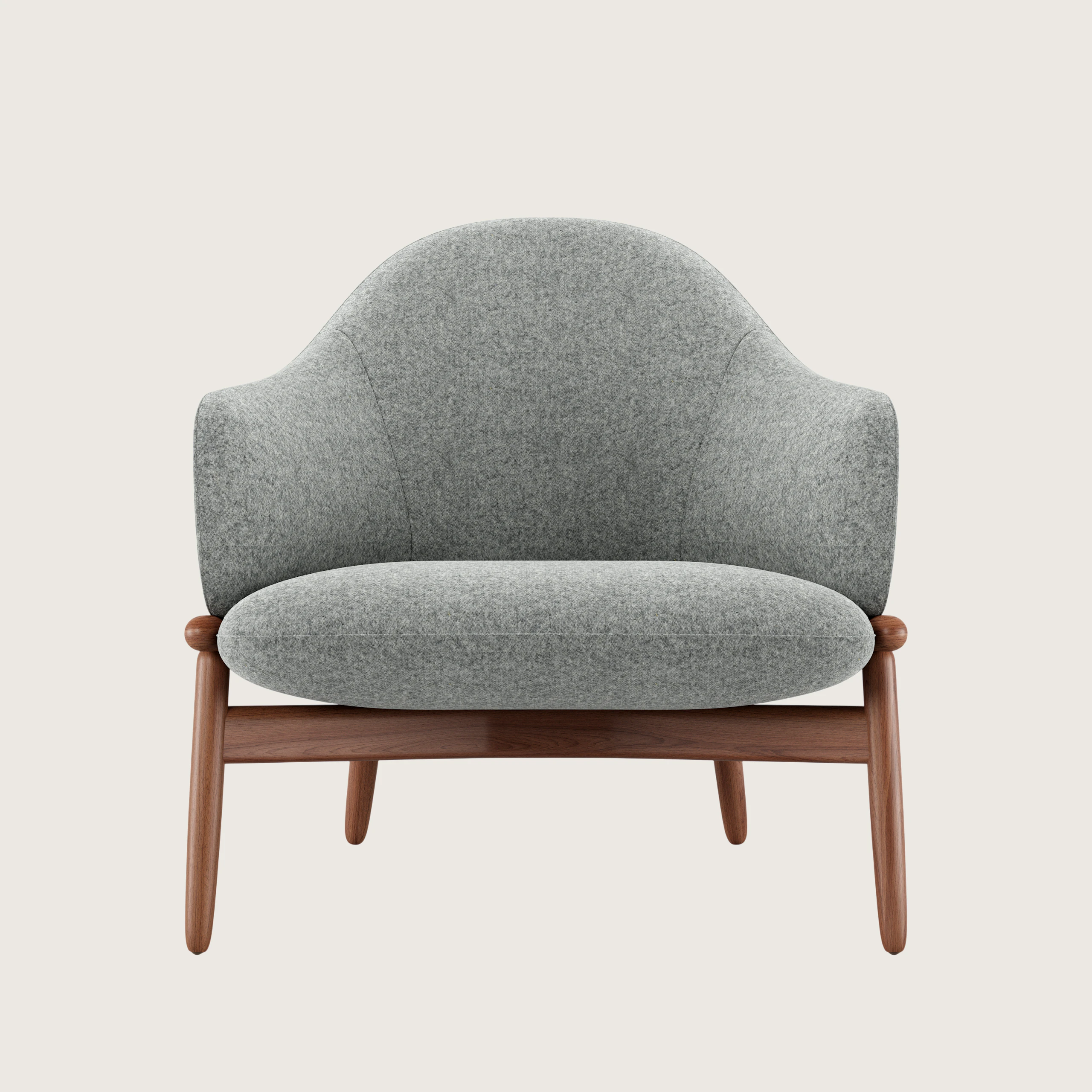 ReFrame Lounge Chair - Mid Back, Pecora, Grey, Walnut