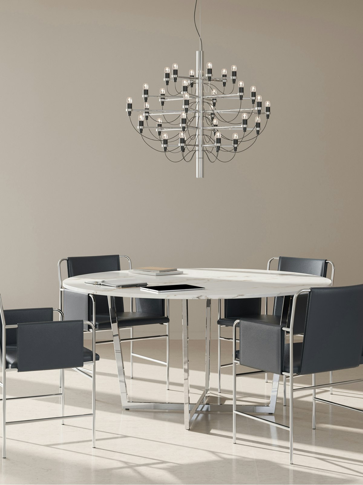 Highline Meeting Table in Meeting Room with Envelope Chairs.