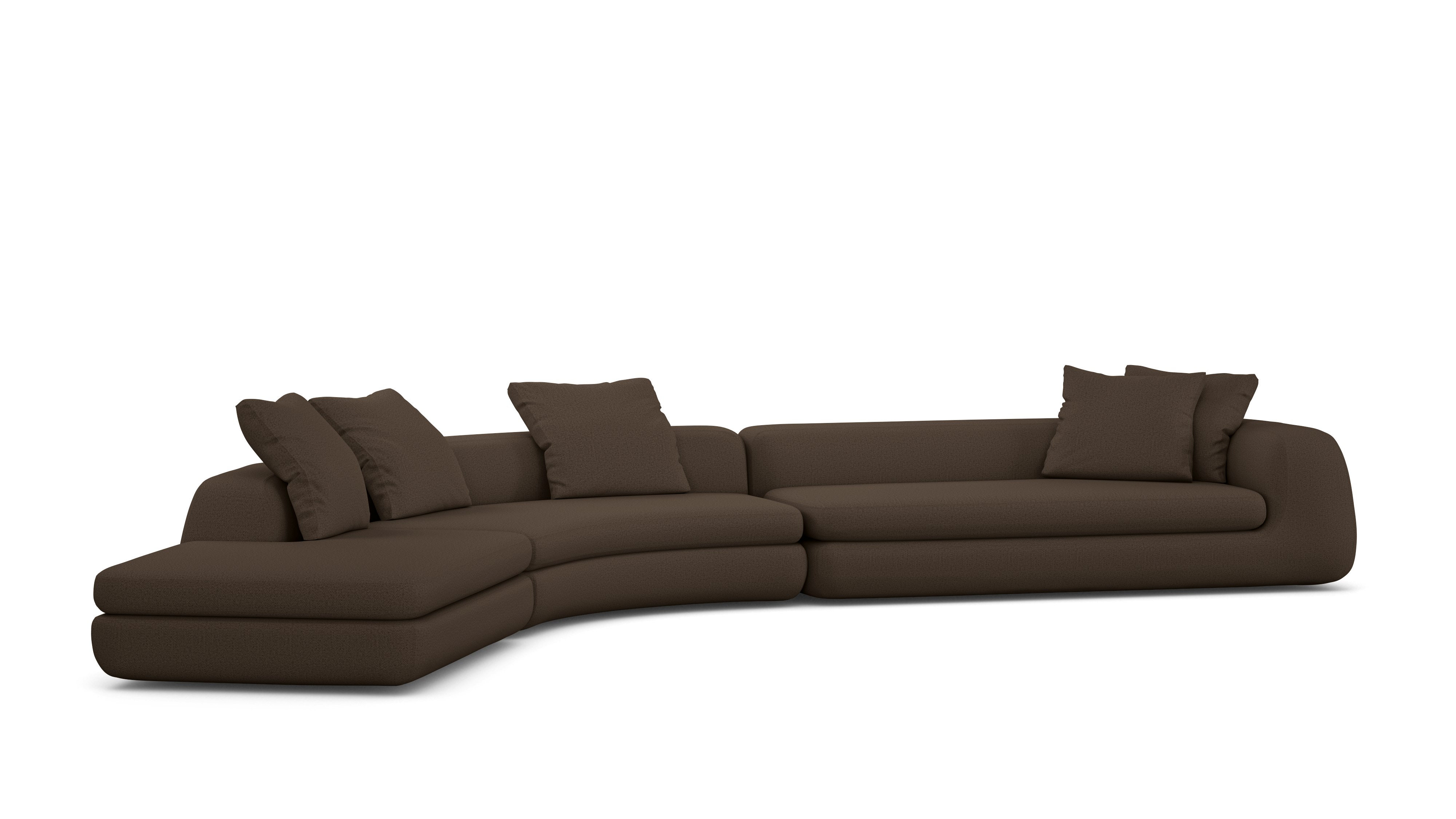 A right-facing Atlason Americano Corner Sectional in chocolate viewed from an angle.