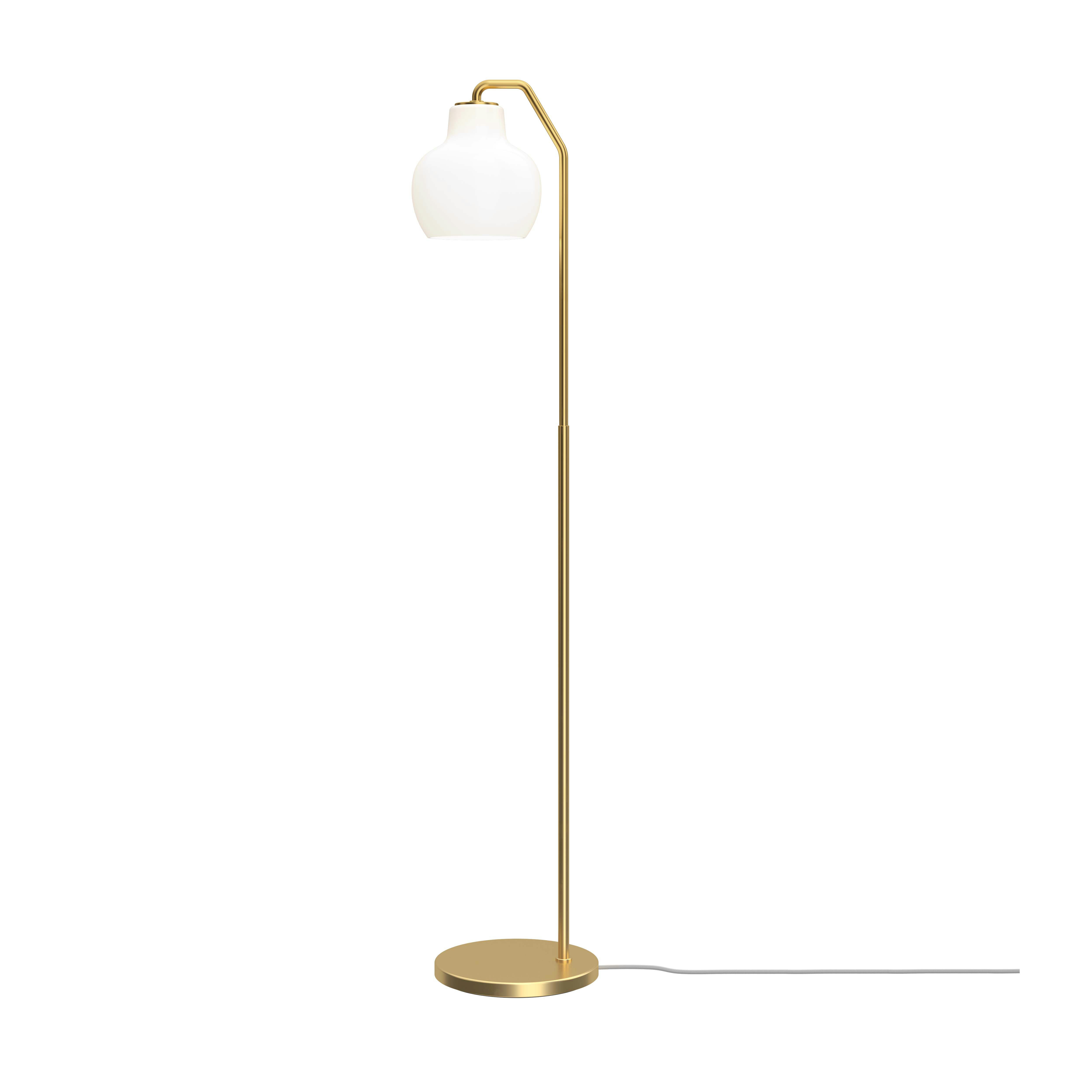 A VL Ring Crown Floor Lamp in White Opal Glass viewed from the front.