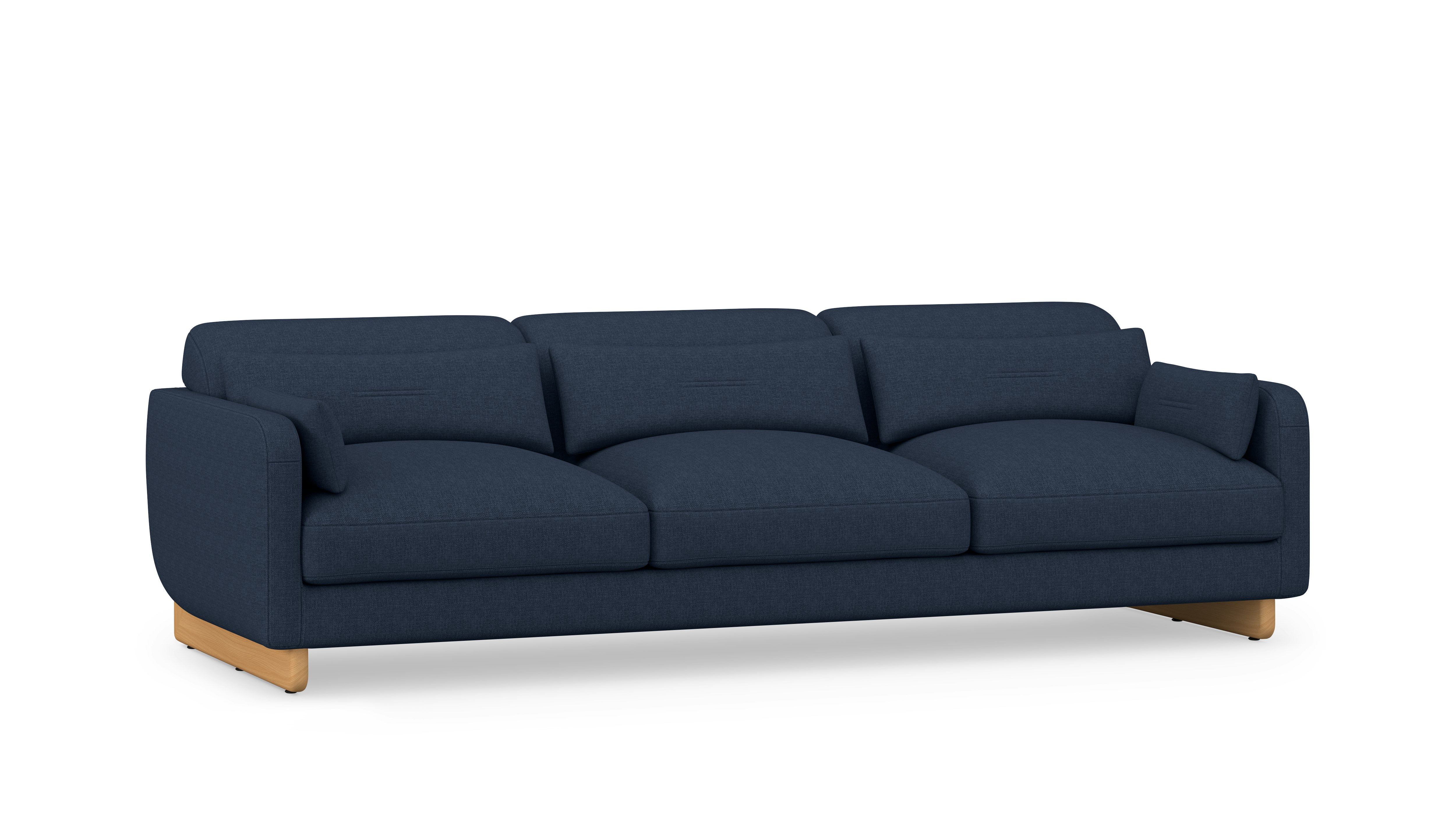 Contra Sofa - 99 Inch, Pebble Weave, Lapis, Oak