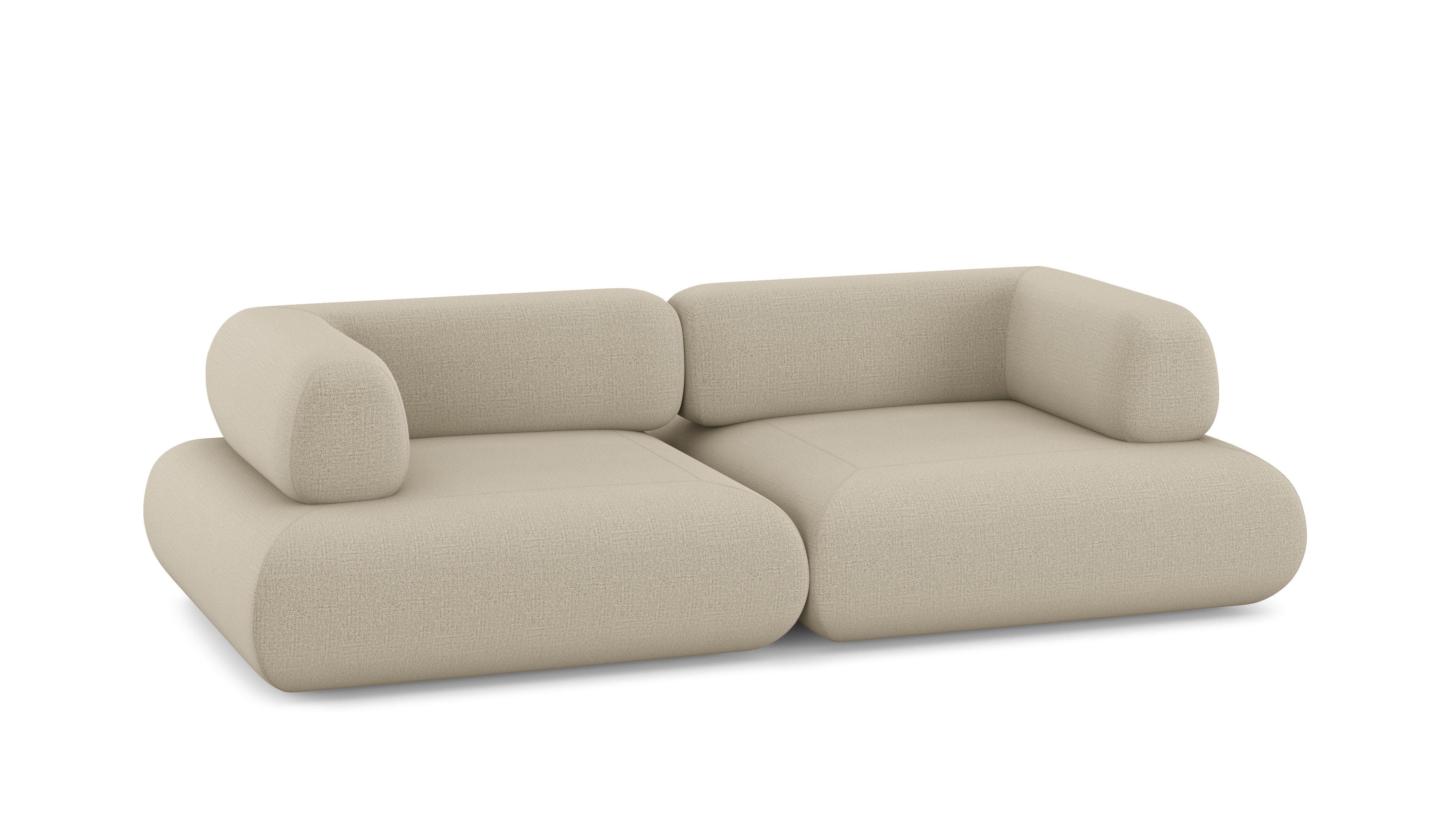 A Sval Sofa in 2 Seater, Crypton Robusta, Linen viewed from an angle.