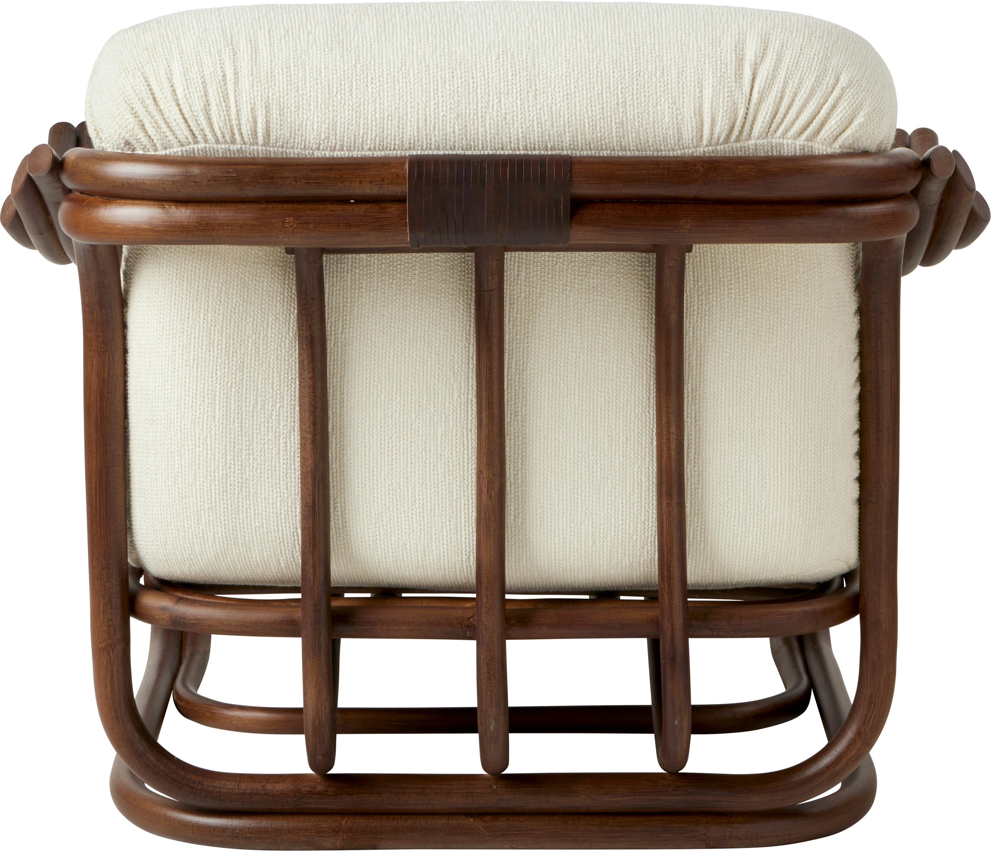 A Poltona&nbsp;Tria Lounge Chair in Cream with White Viewed from behind.