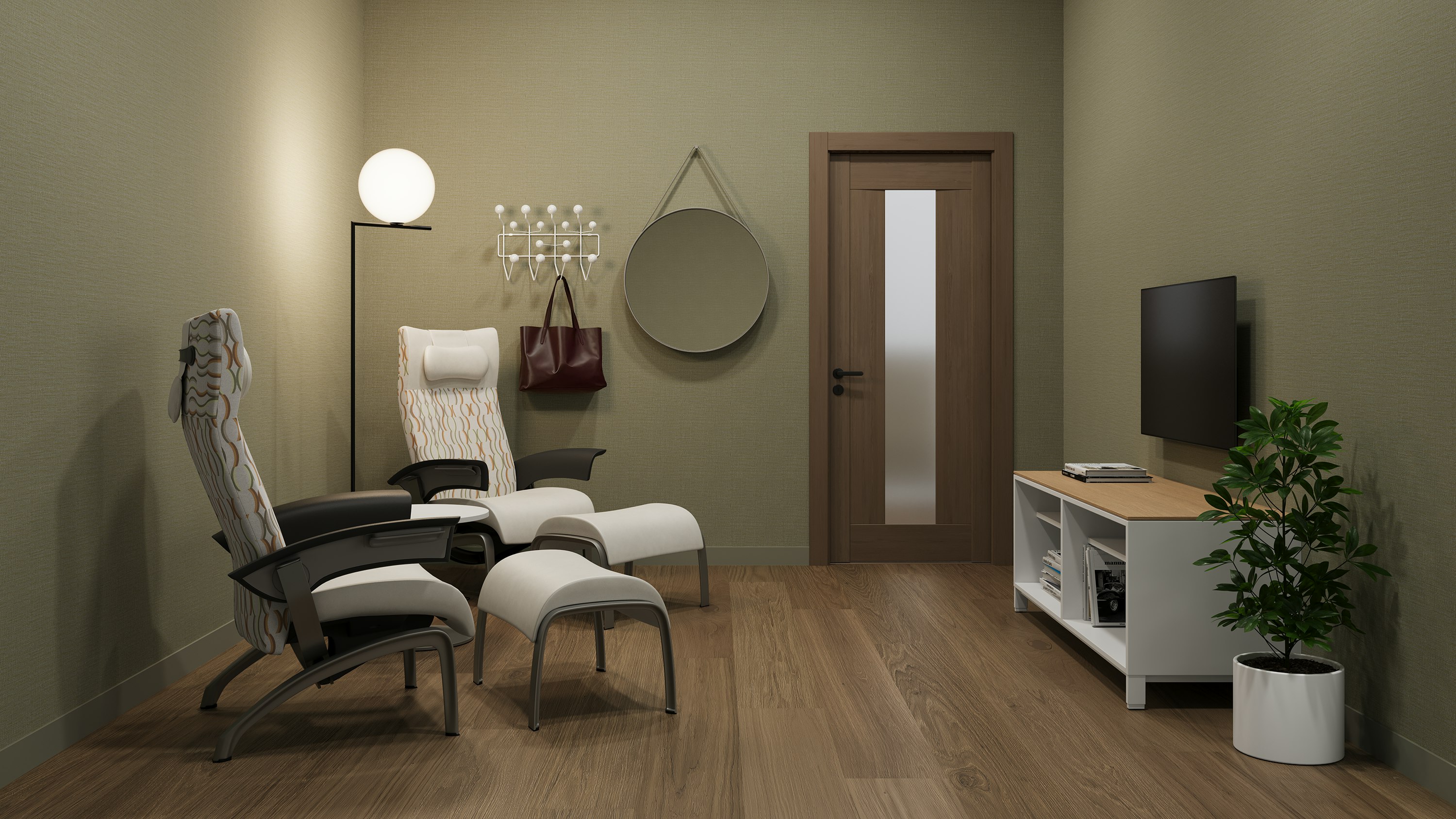 Doctor respite room in hospital with Nala Chairs