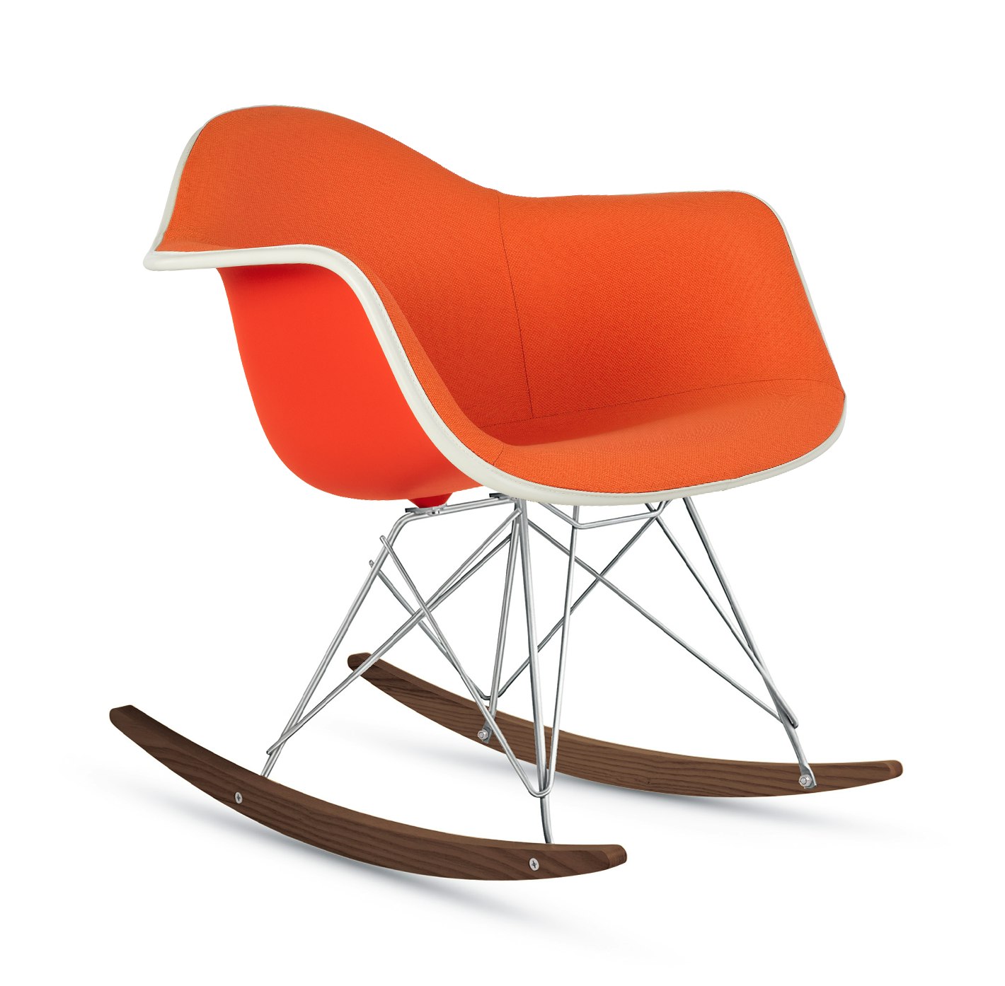 Eames Upholstered Molded Plastic Armchair,  Rocker Base