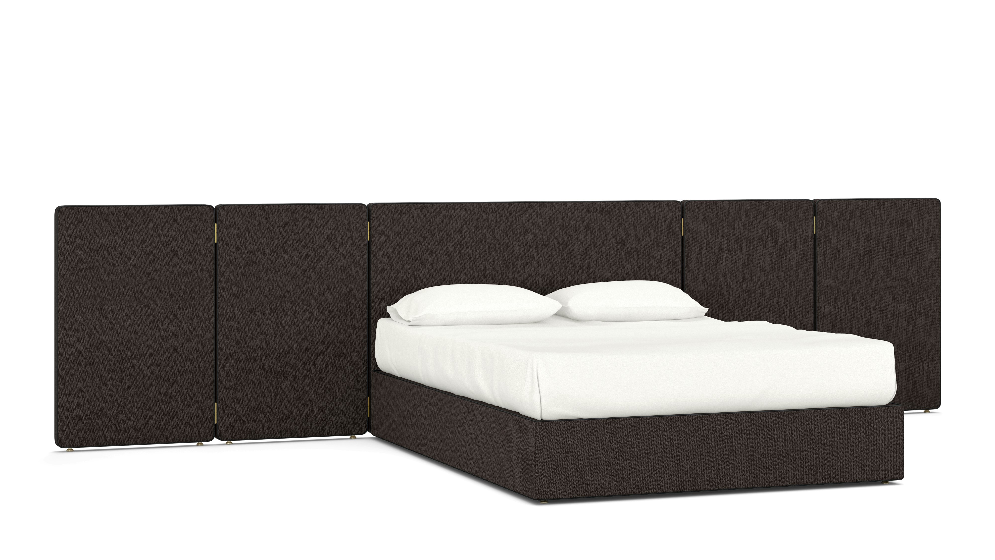 A Hule Bed in Dark Brown Obsidian viewed from an angle