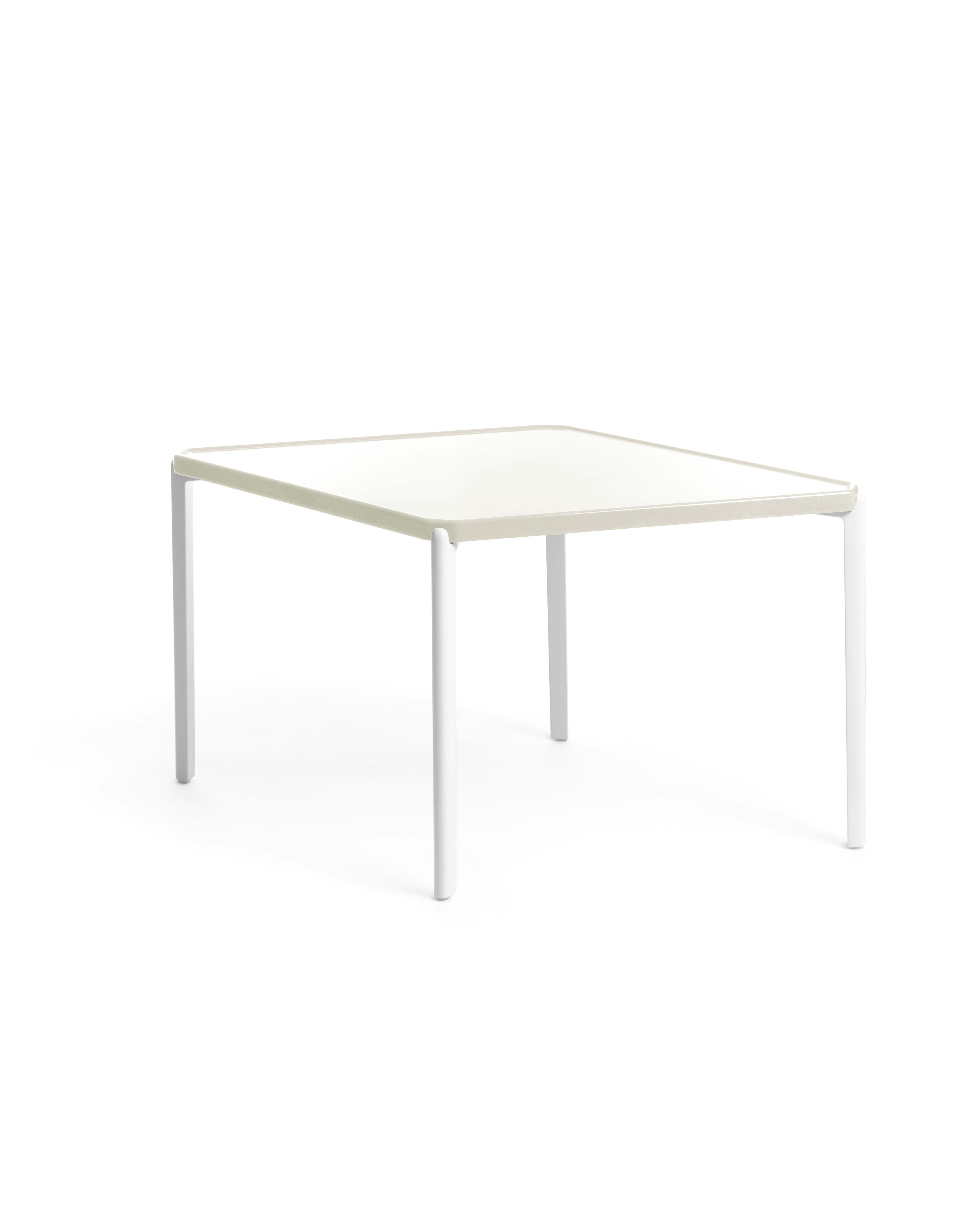 Tambour Table - 14.25In, Rhomboidal, White, White