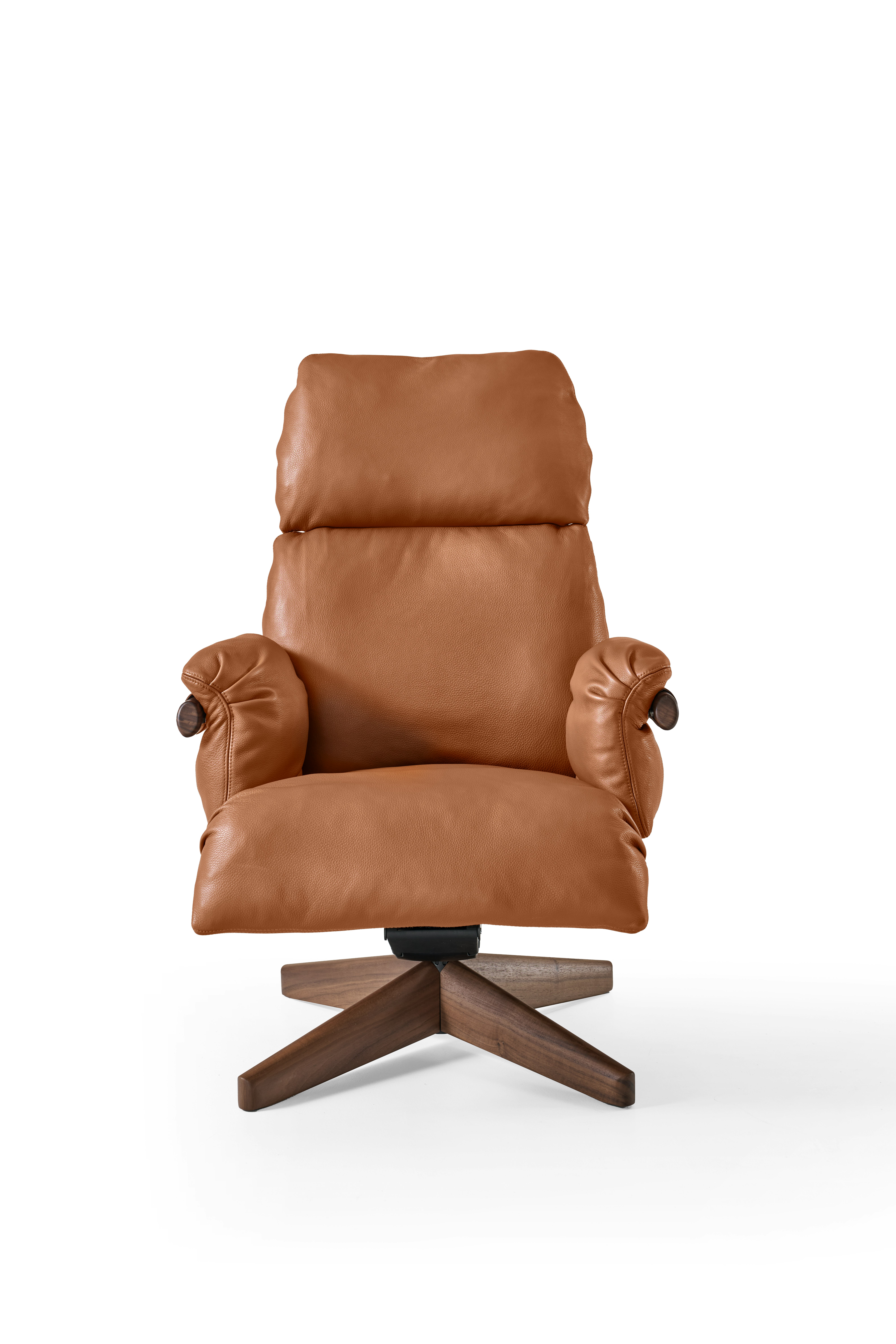 Ramus Lounge Chair - Comfort Leather, Chestnut Brown, Walnut, Gunmetal
